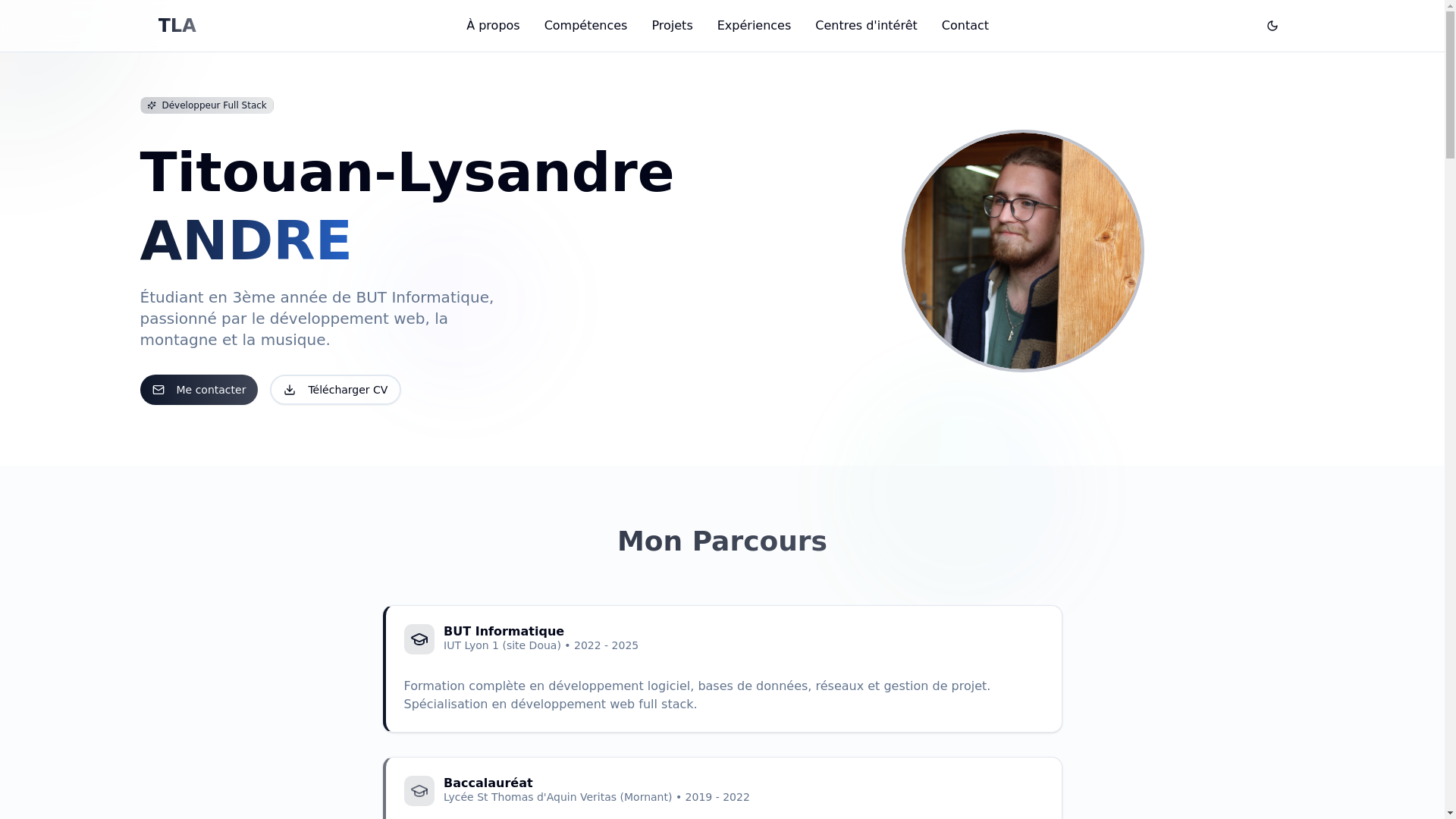 website screenshot of https://tlysandre.dev/