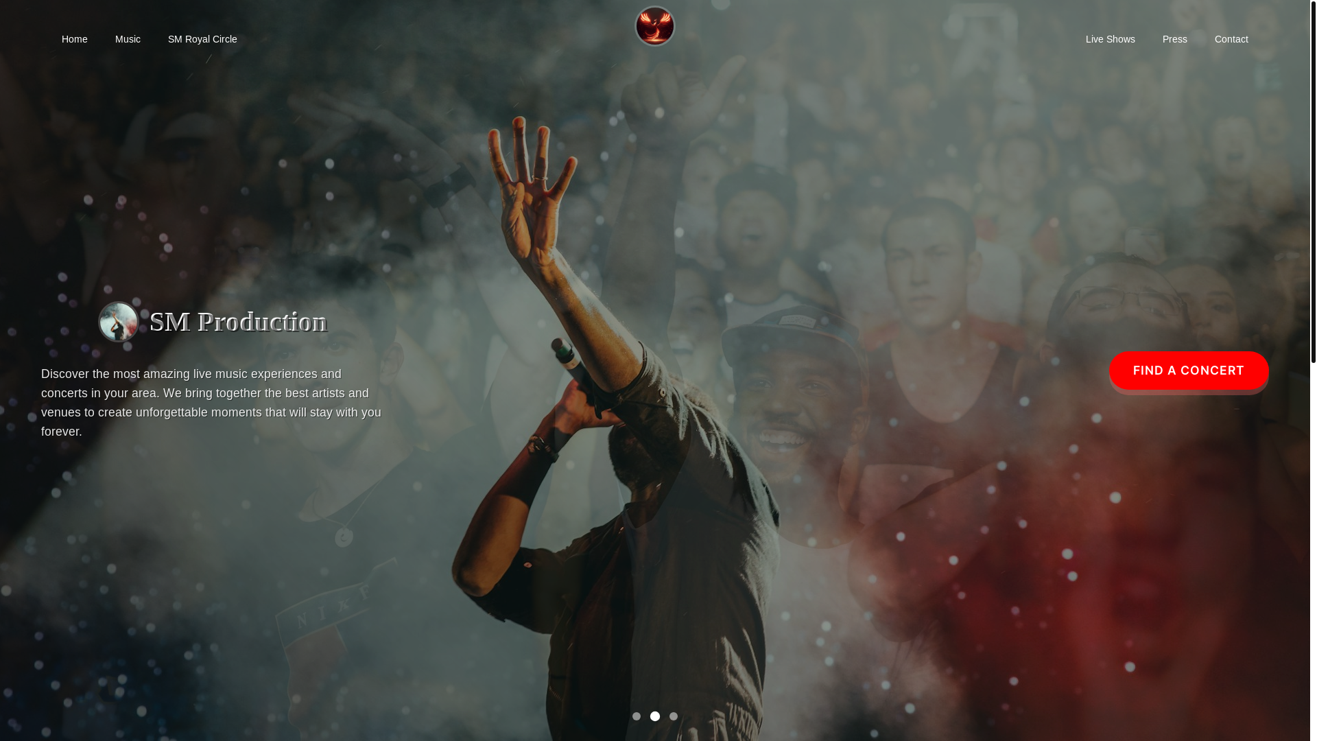 website screenshot of https://smproductions.global/