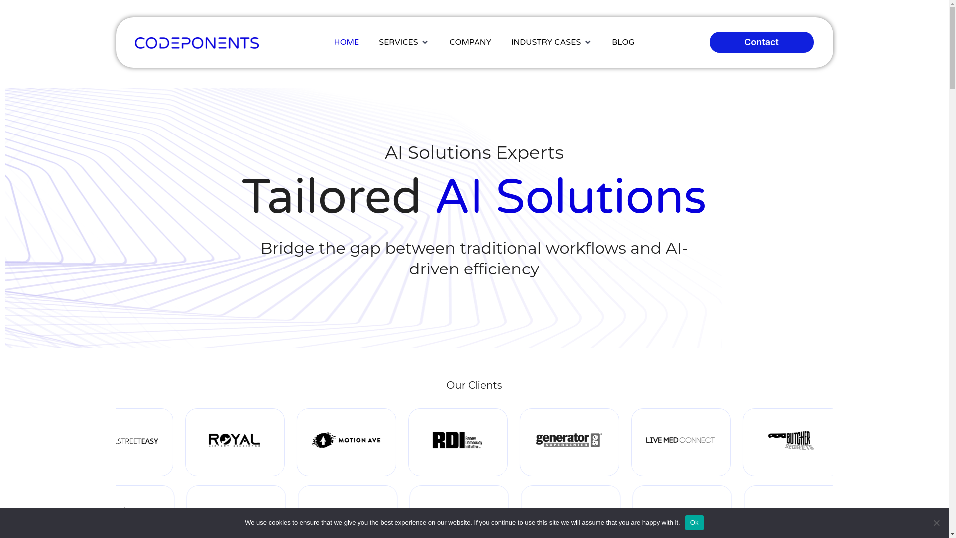 website screenshot of https://think-codeponents.com/