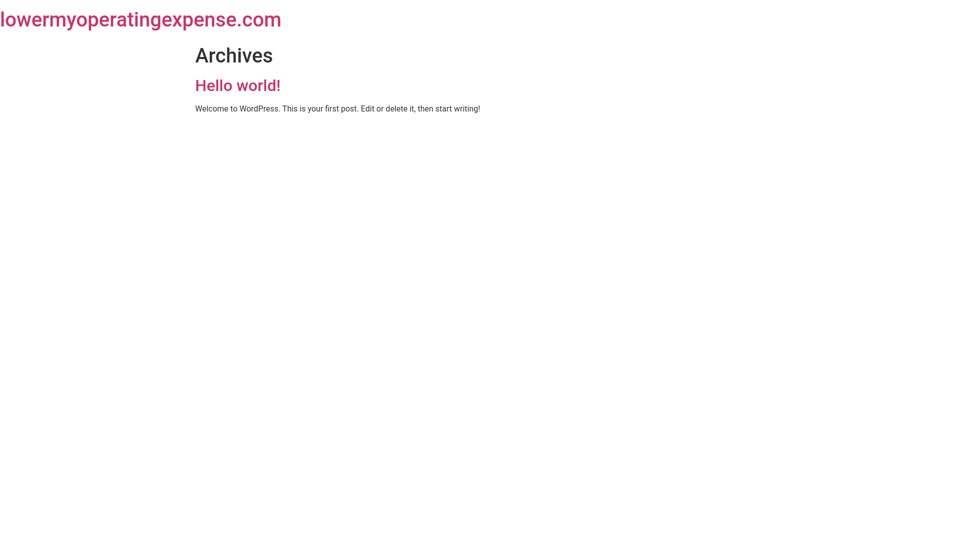 website screenshot of https://lowermyoperatingexpense.com/
