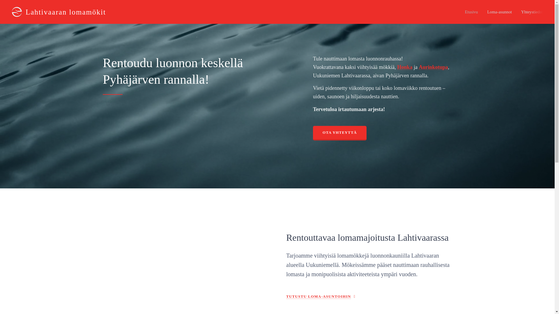website screenshot of https://lahtivaaranlomamokit.fi/