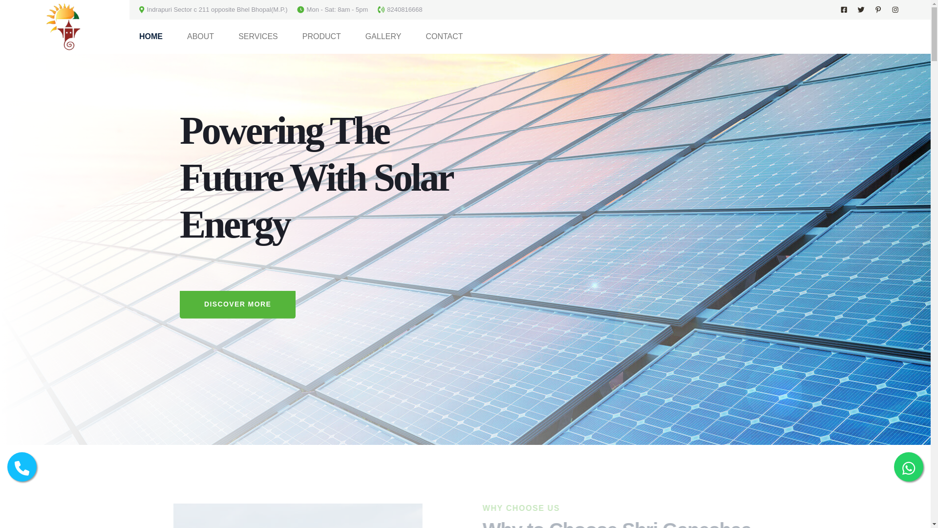 website screenshot of https://shriganeshaenergysystem.in/