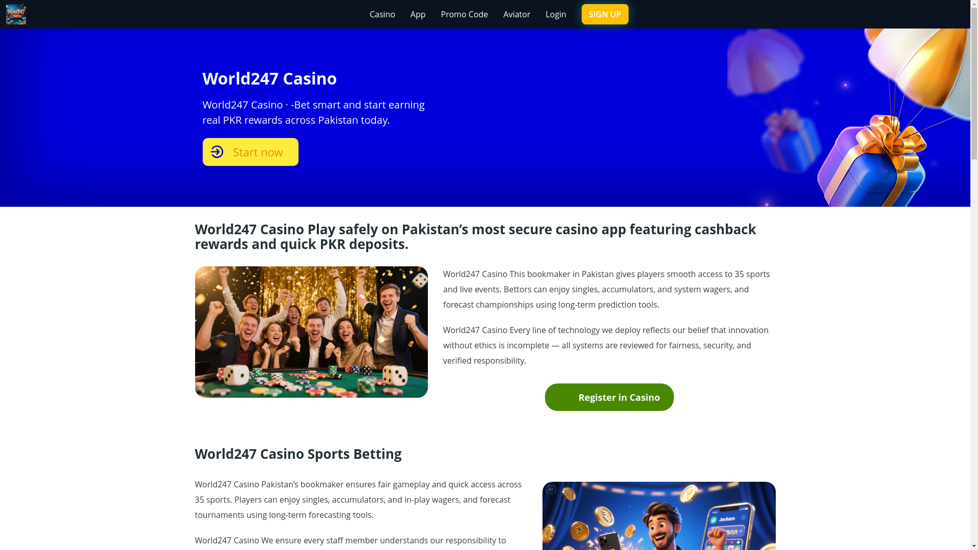 website screenshot of https://world247casinor.com/