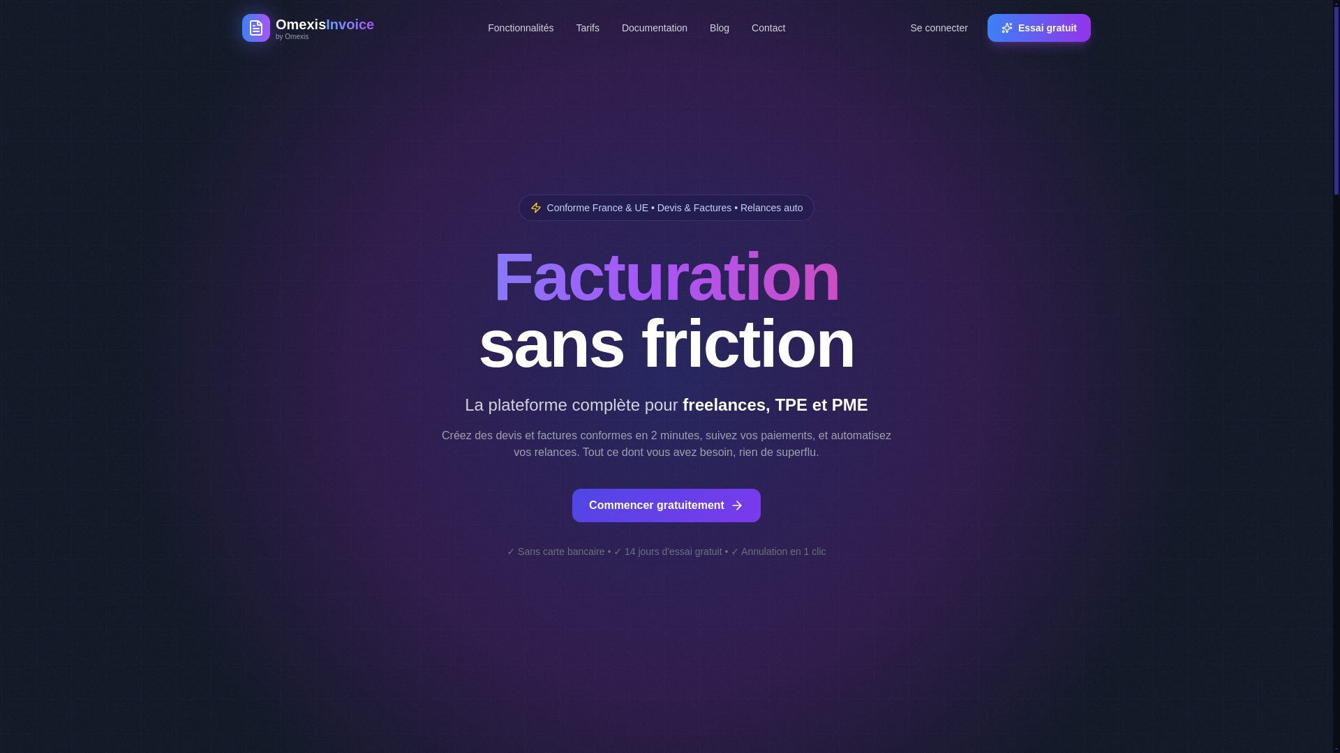 website screenshot of https://omexis-invoice.pages.dev/