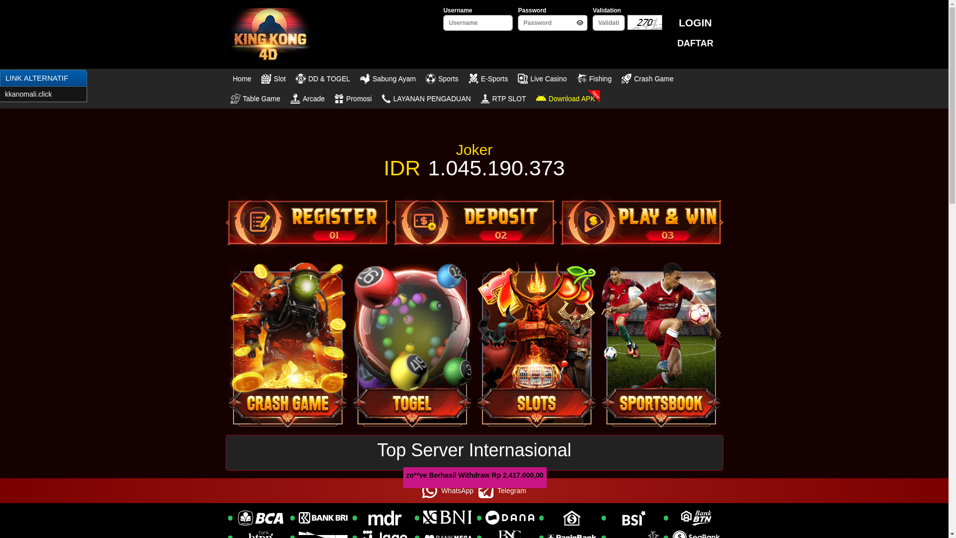 website screenshot of https://kingkong4dmanis.top/