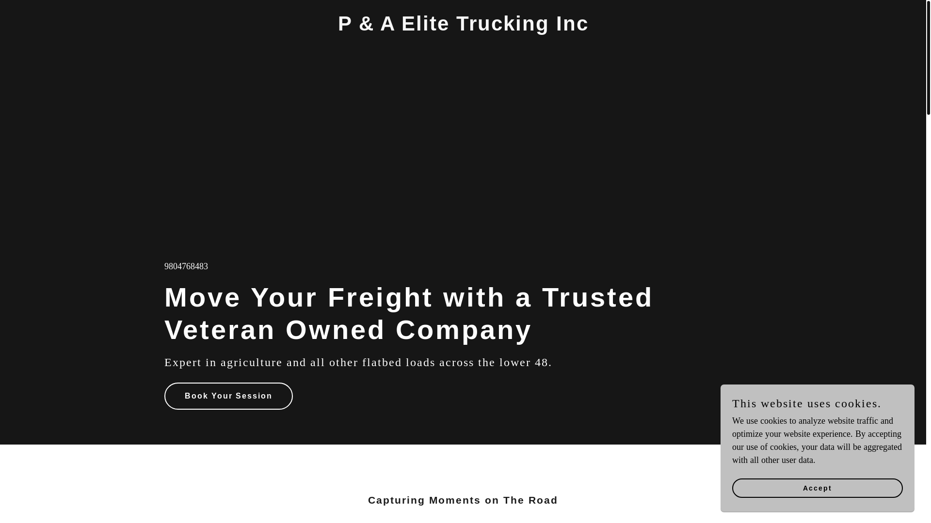 website screenshot of https://paelitetrucking.com/