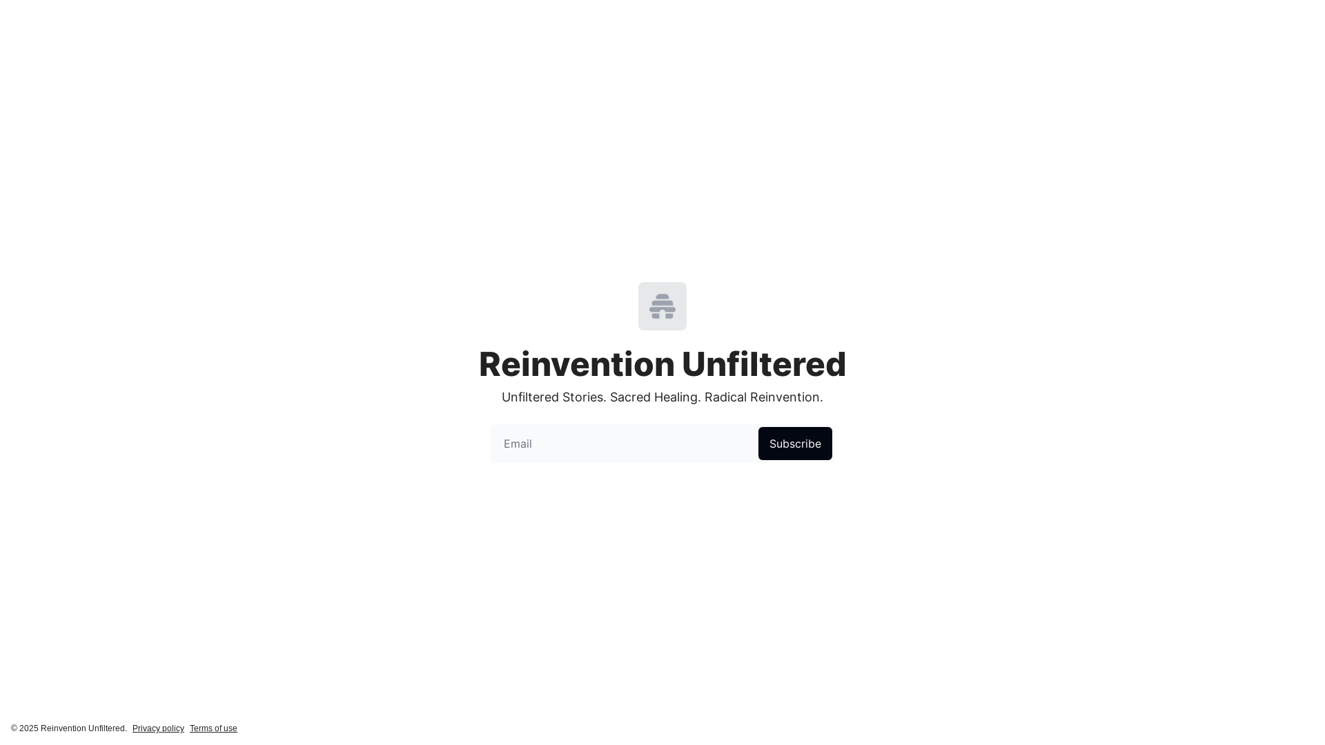 website screenshot of https://reinvention-unfiltered.com/