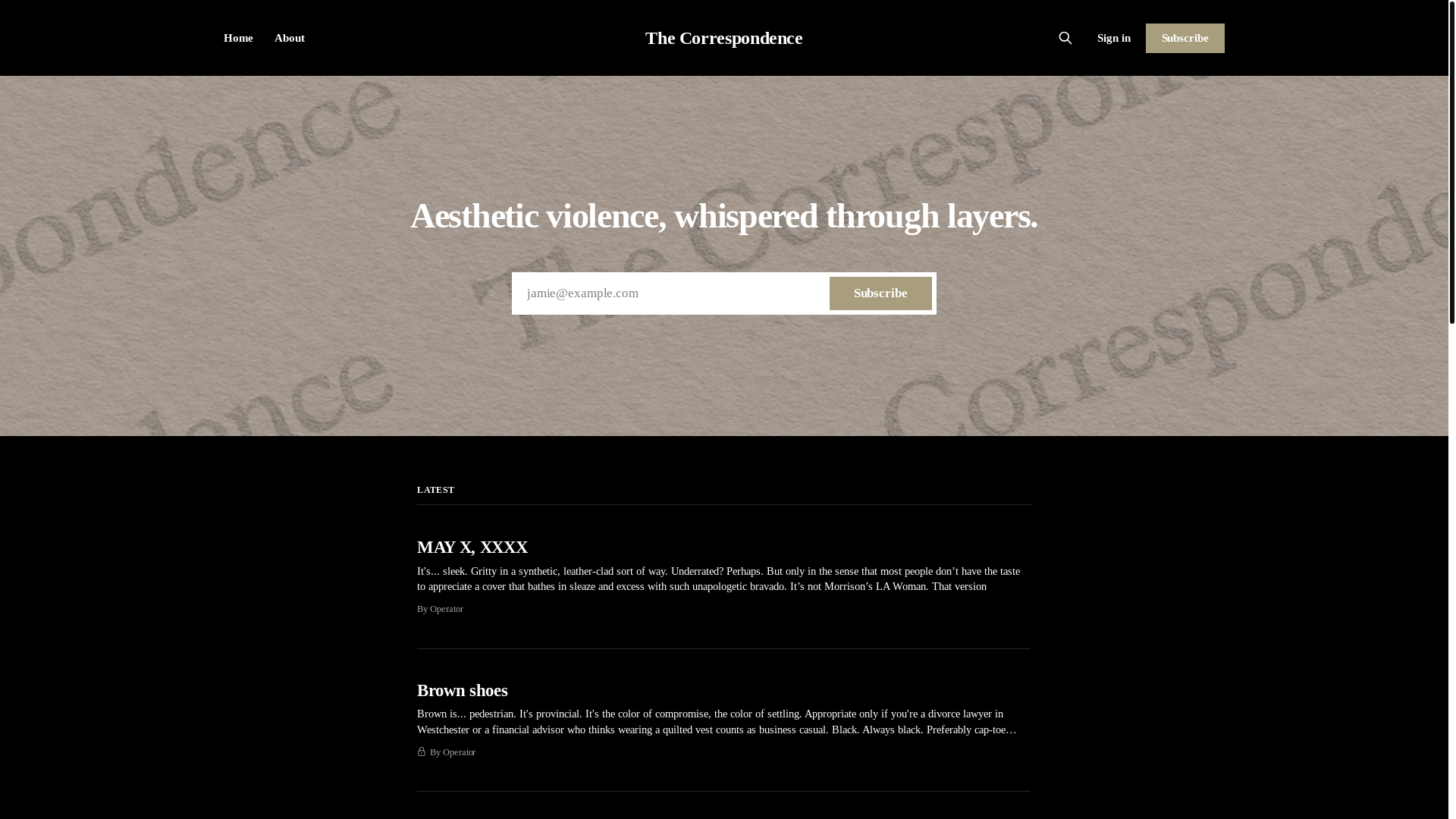 website screenshot of https://the-correspondence.co/