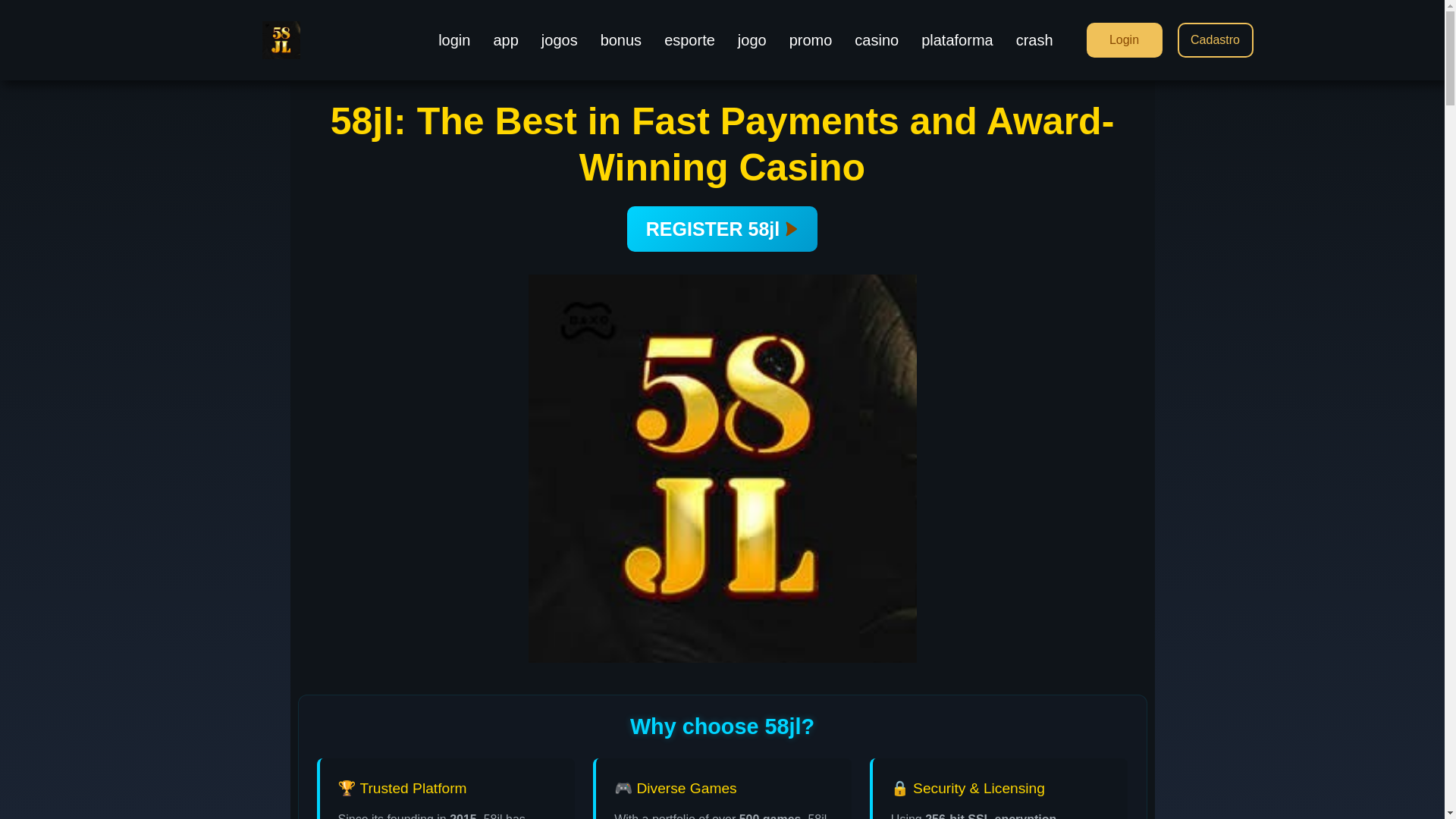 website screenshot of https://58jlslot.com/