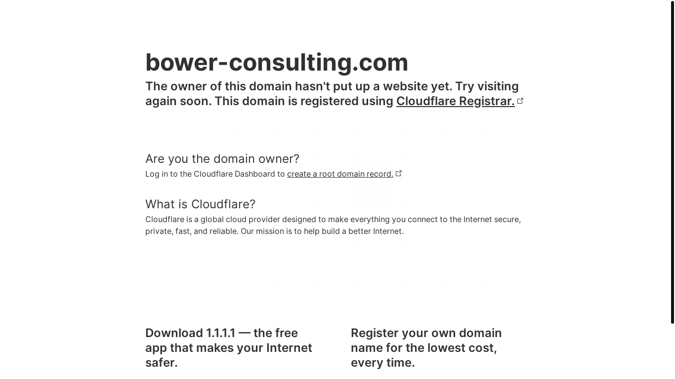 website screenshot of https://bower-consulting.com/
