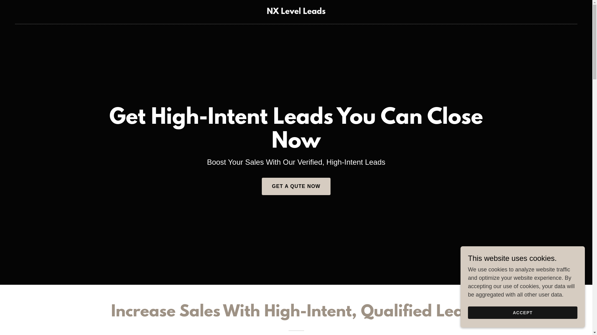 website screenshot of https://nxlevelleads.com/