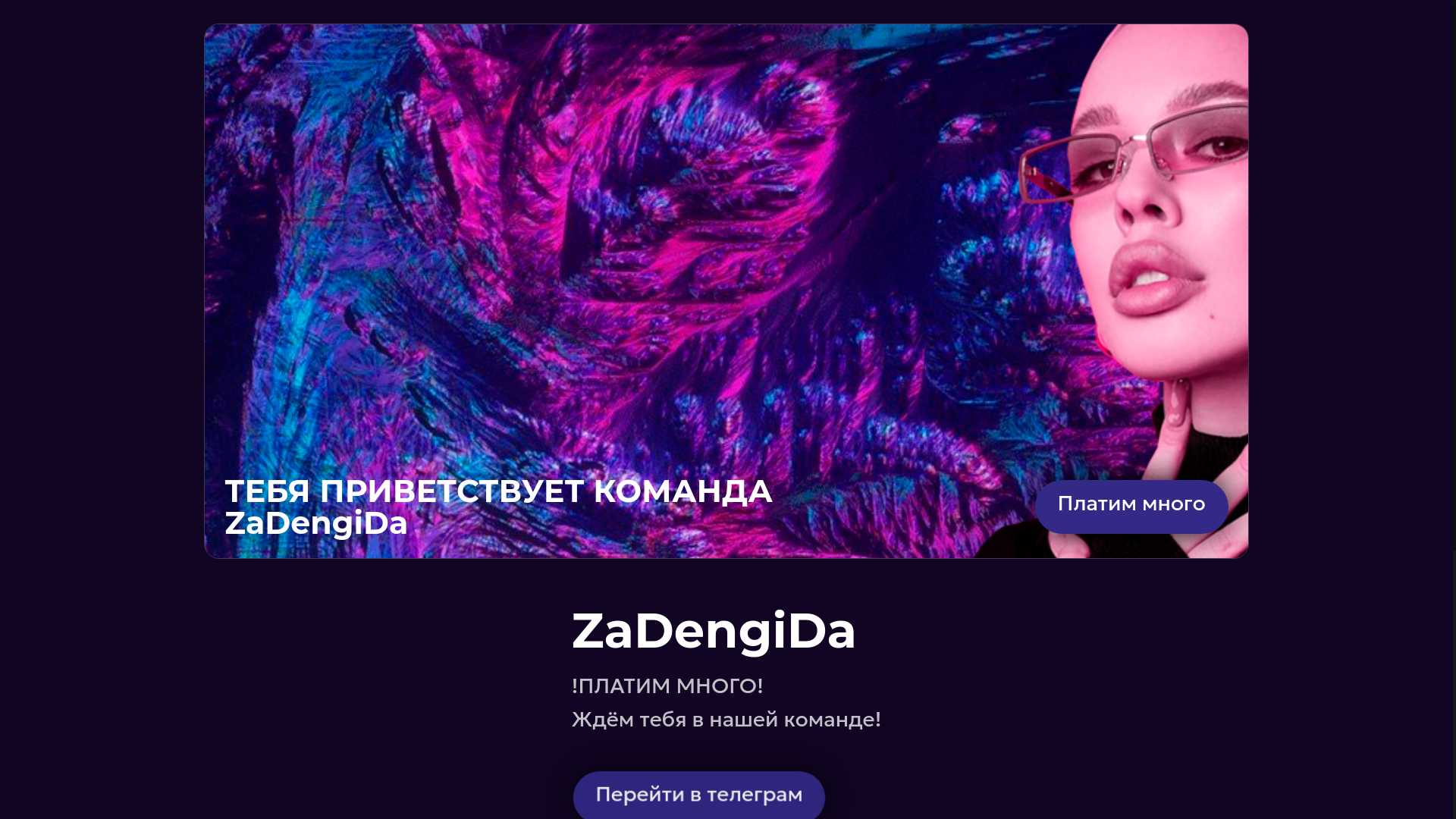 website screenshot of https://zadengi.co/