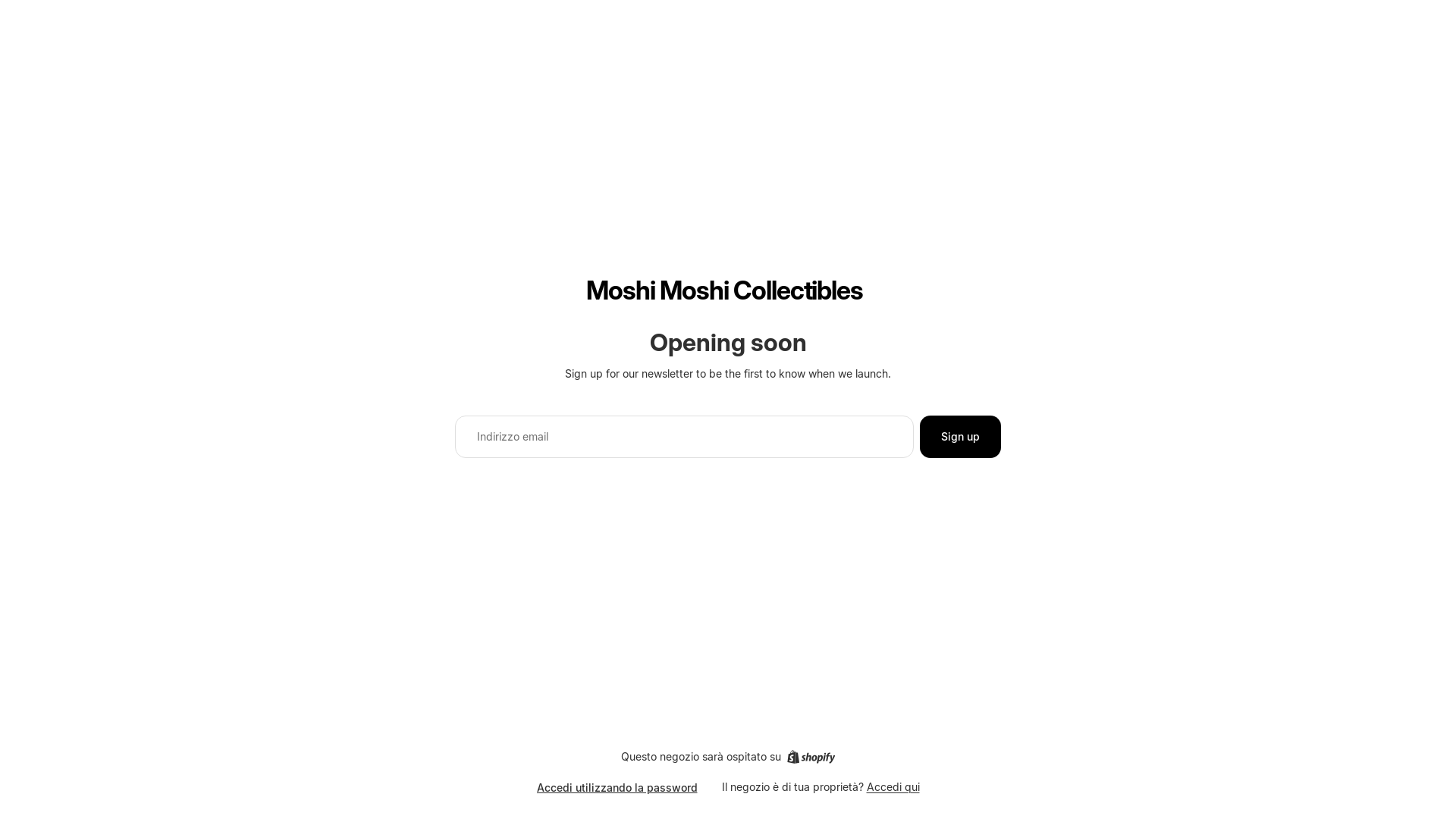 website screenshot of https://moshimoshicollectibles.it/
