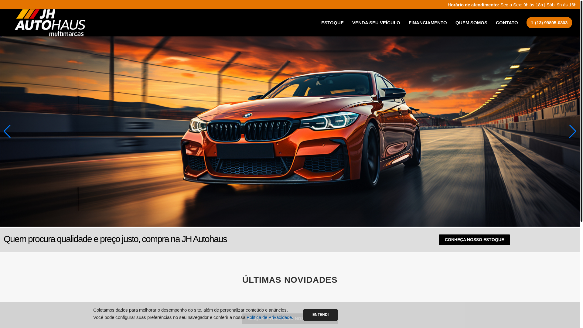 website screenshot of https://jhautohaus.com.br/