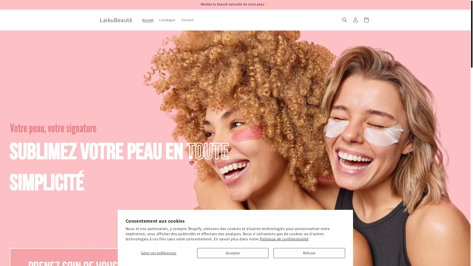 website screenshot of https://laikubeaute.fr/