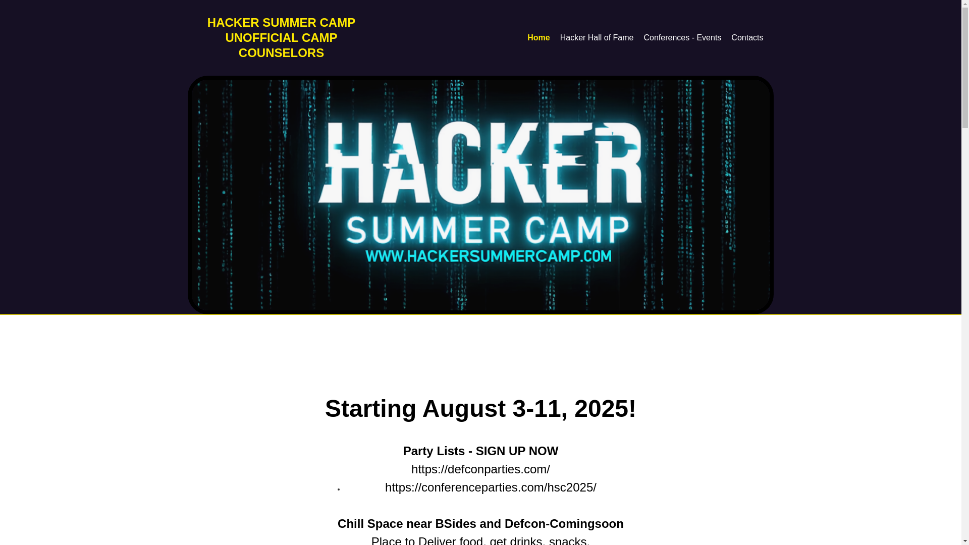 website screenshot of https://hackersummercamp.org/