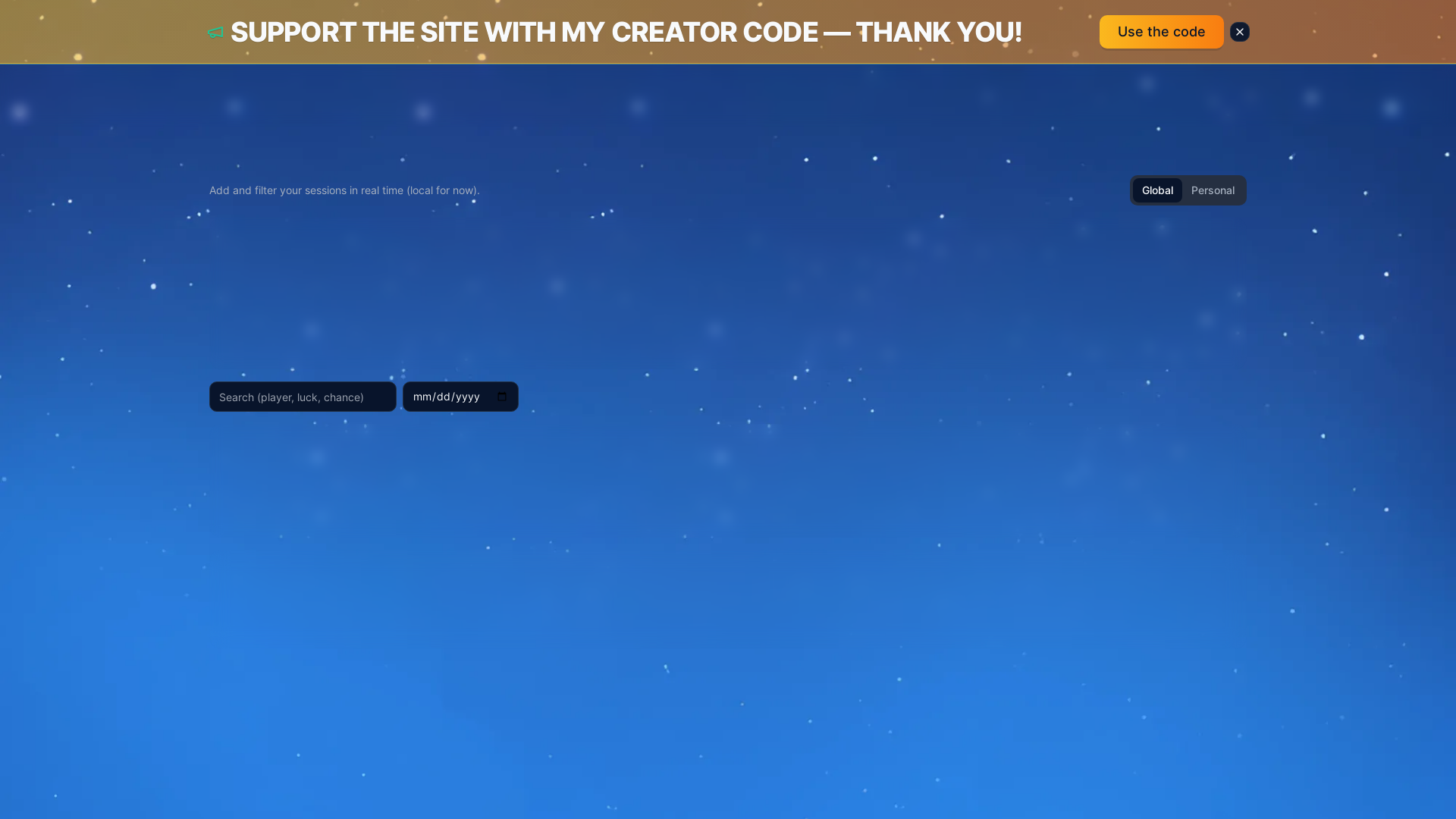 website screenshot of https://worldshards-tracker.com/