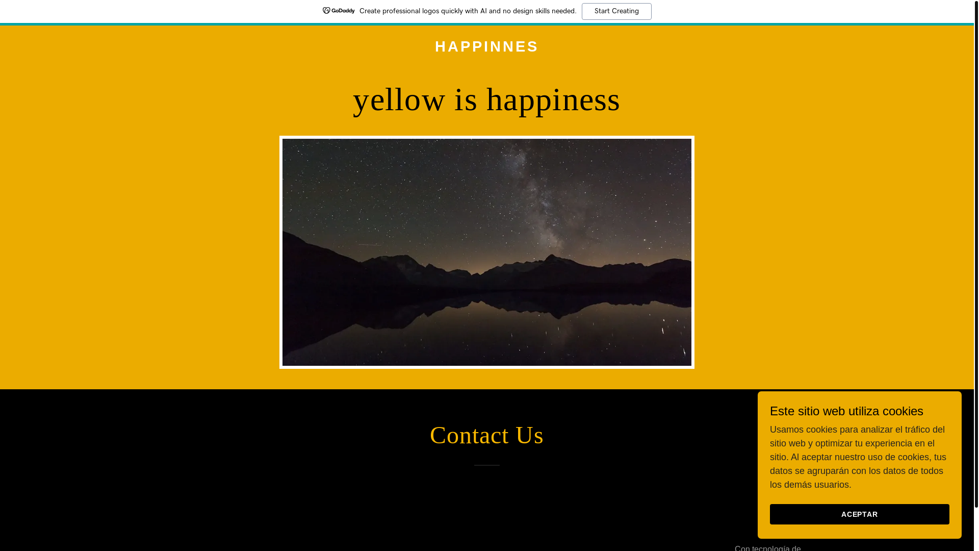 website screenshot of https://happinnes.co/