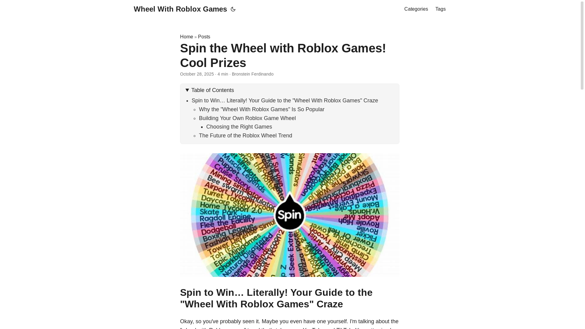 website screenshot of https://wheel-with-roblox-games.pages.dev/