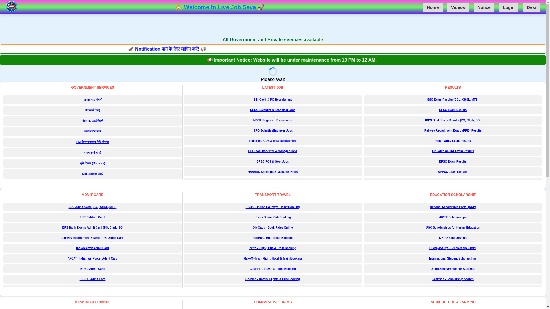website screenshot of https://livejobseva.pages.dev/