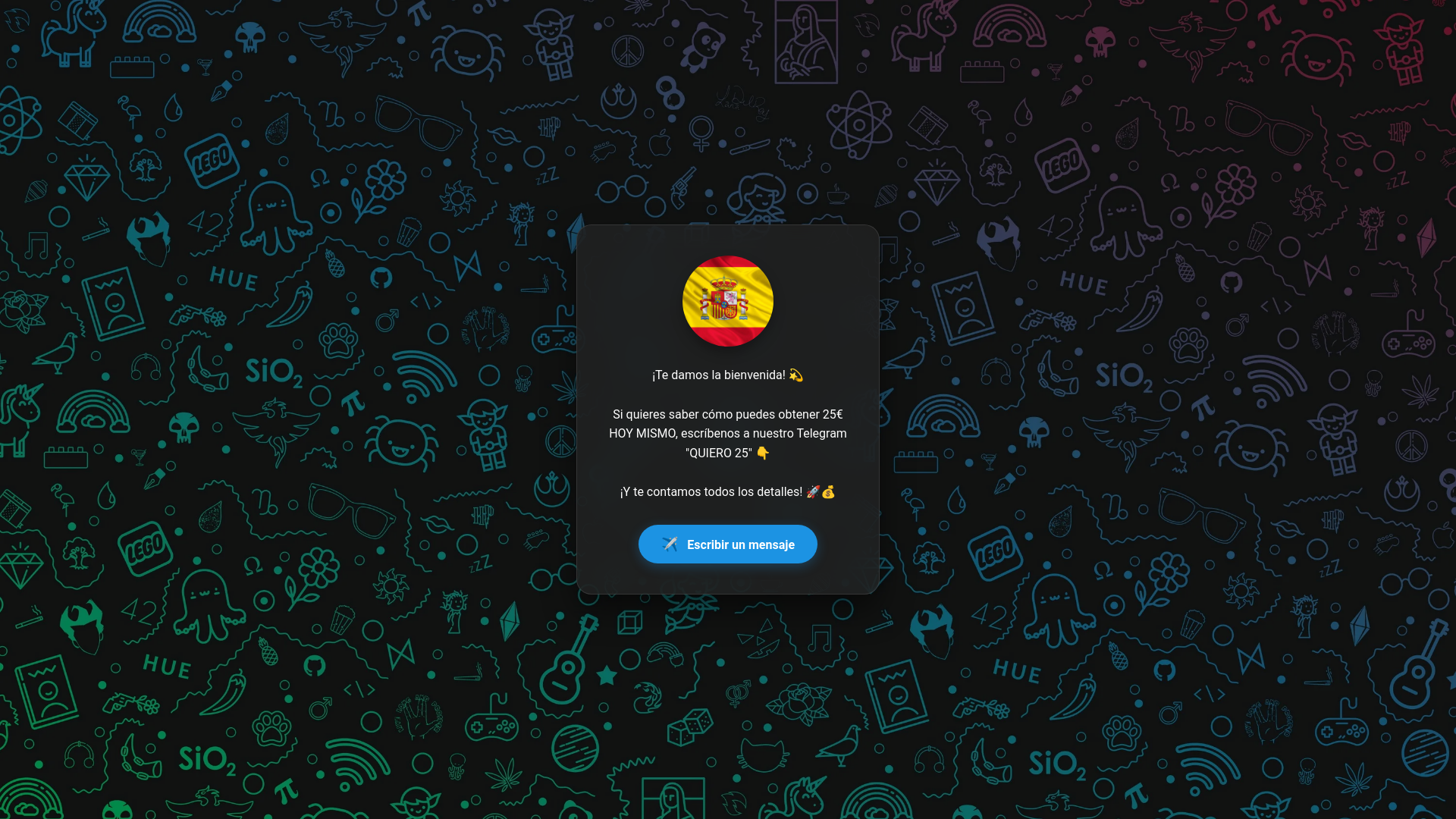 website screenshot of https://spain-tg.me/