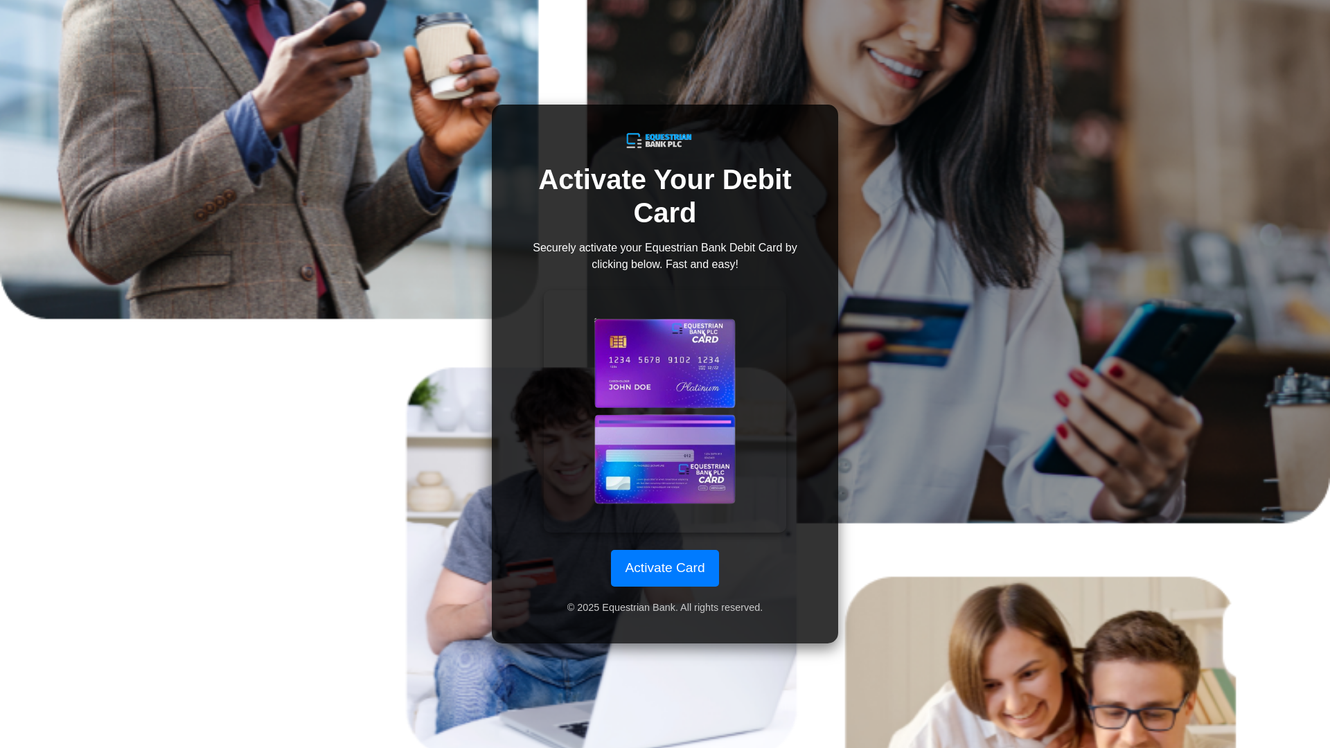 website screenshot of https://equestrianbankplccardactivation.pages.dev/
