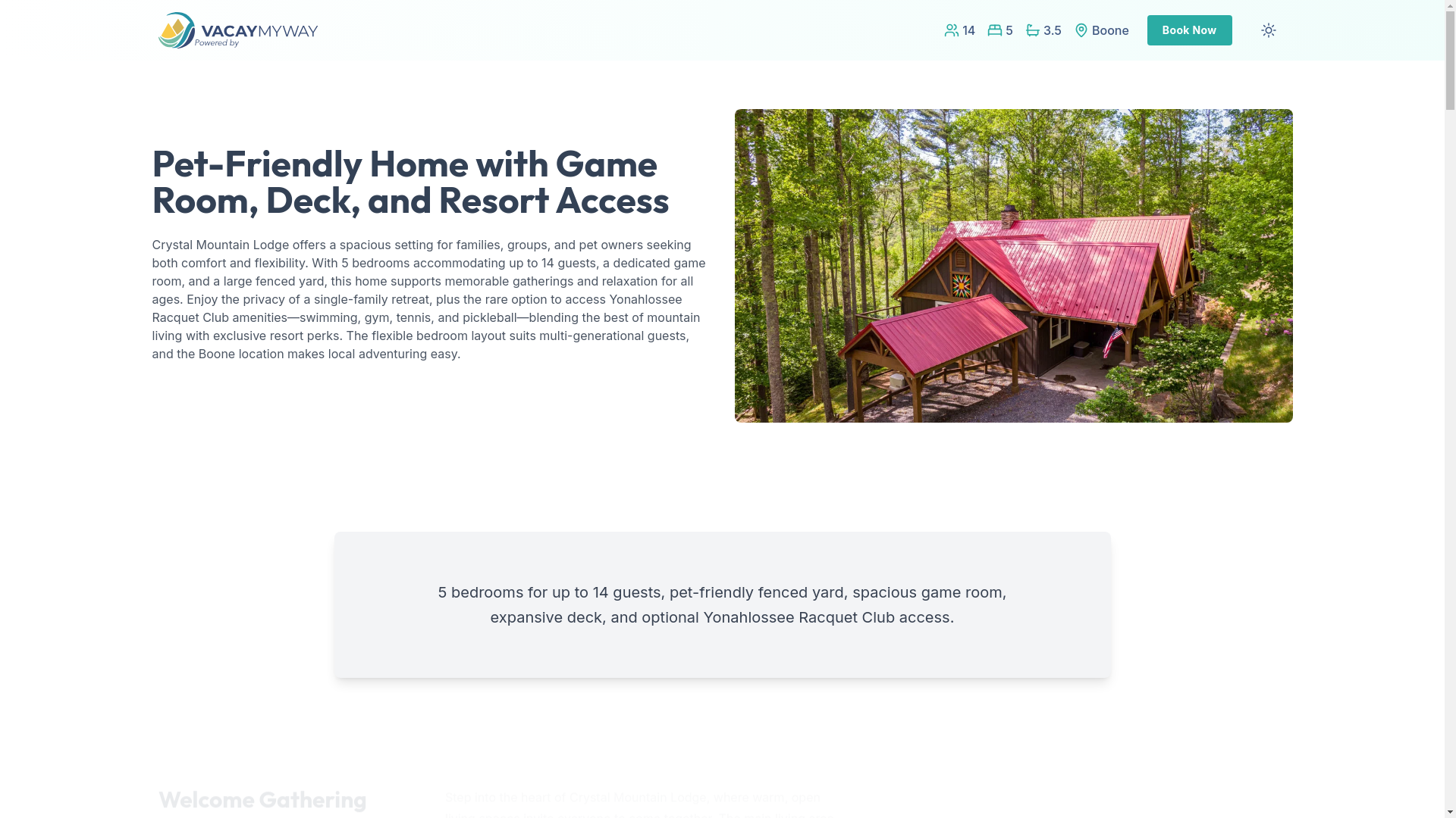 website screenshot of https://mountainyard.house/
