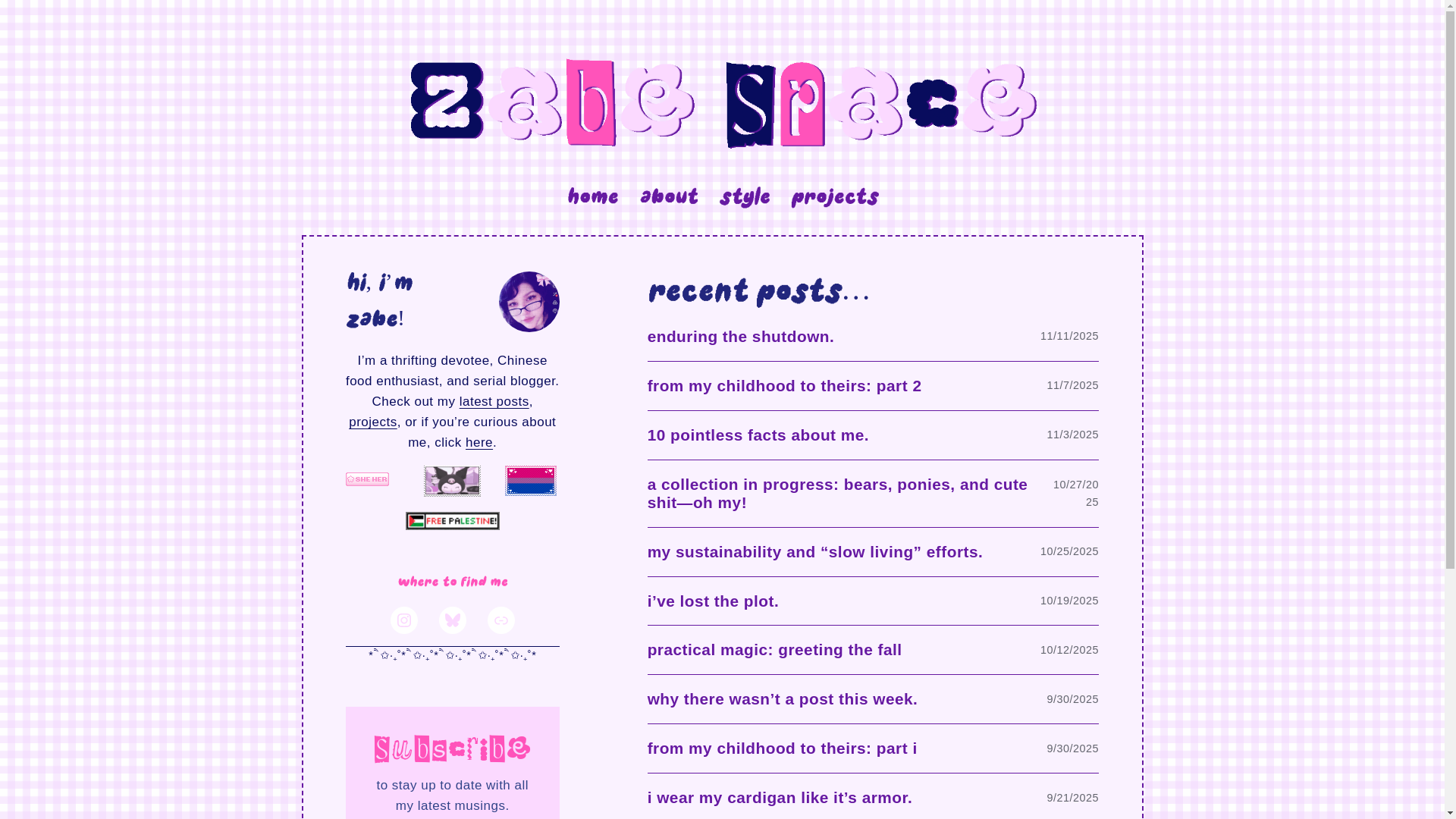 website screenshot of https://zabespace.com/