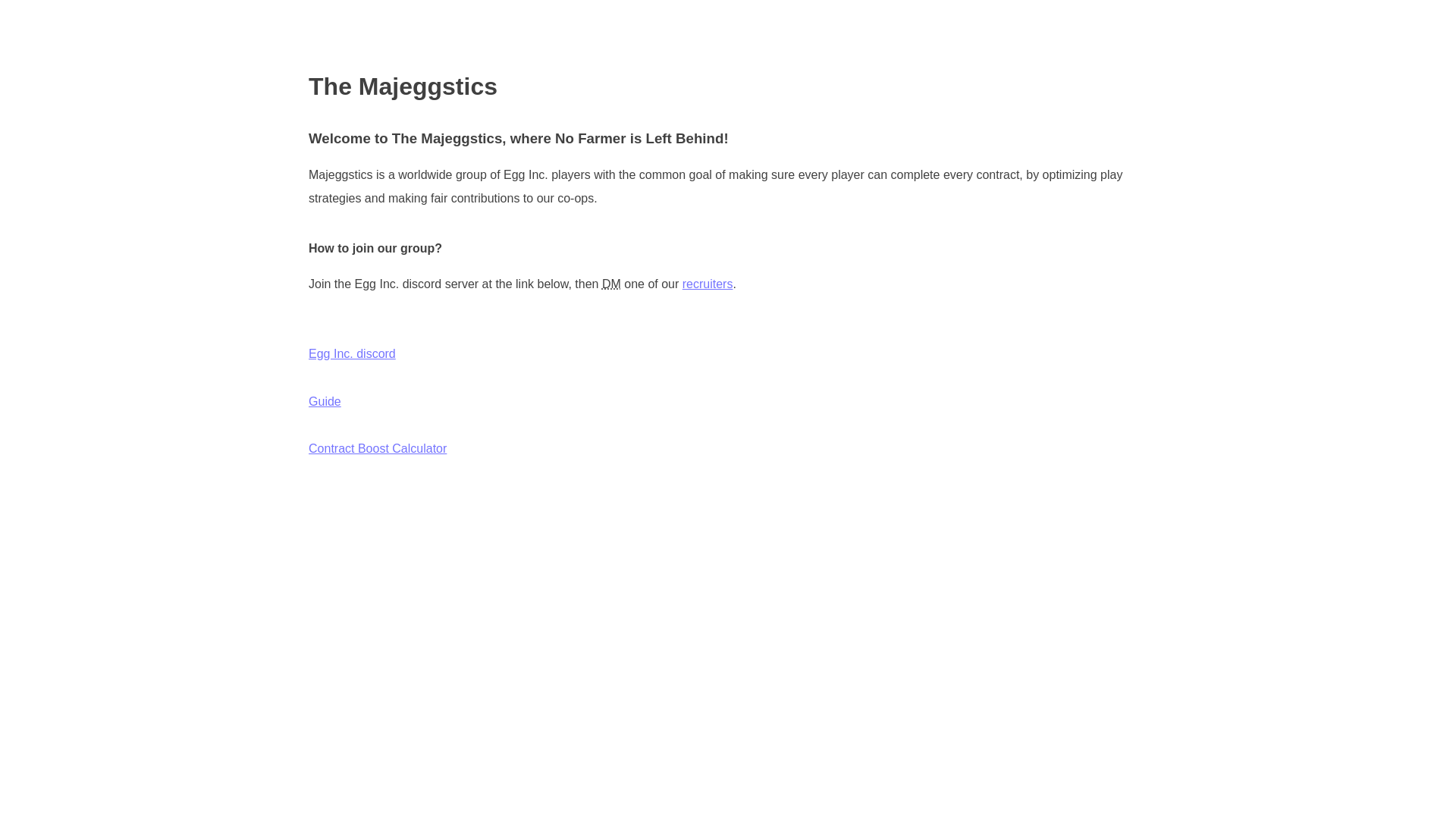 website screenshot of https://majeggstics.com/