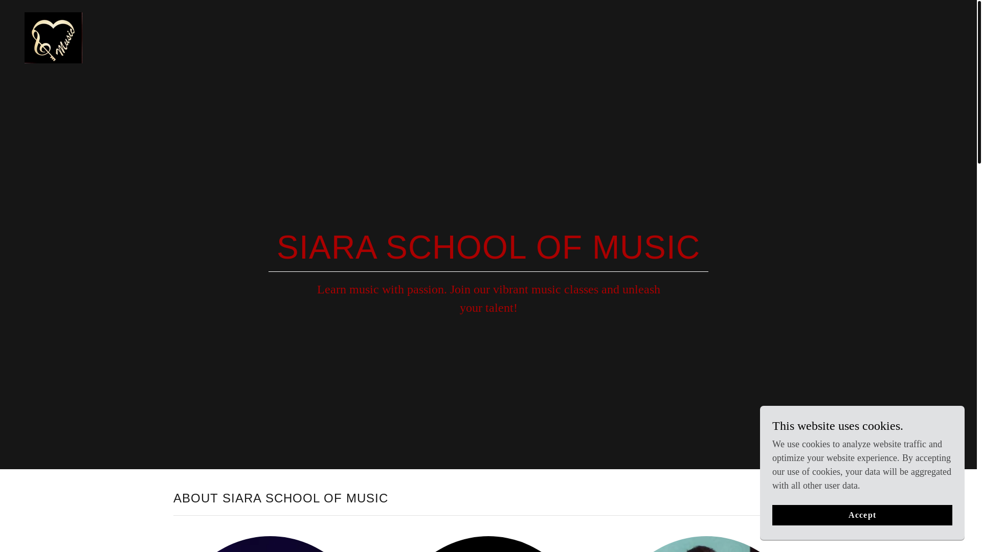 website screenshot of https://siaraschoolofmusic.com/