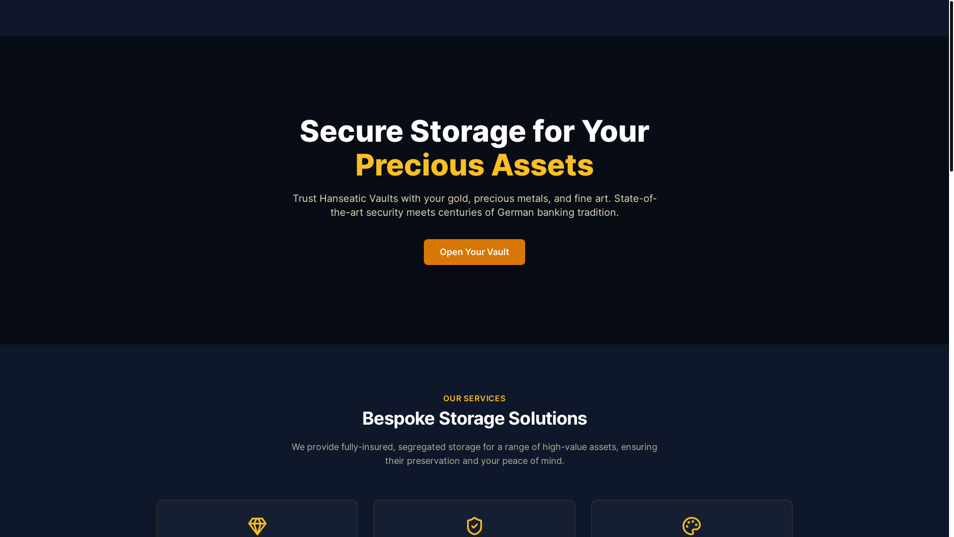 website screenshot of https://hanseatic-vaults.com/