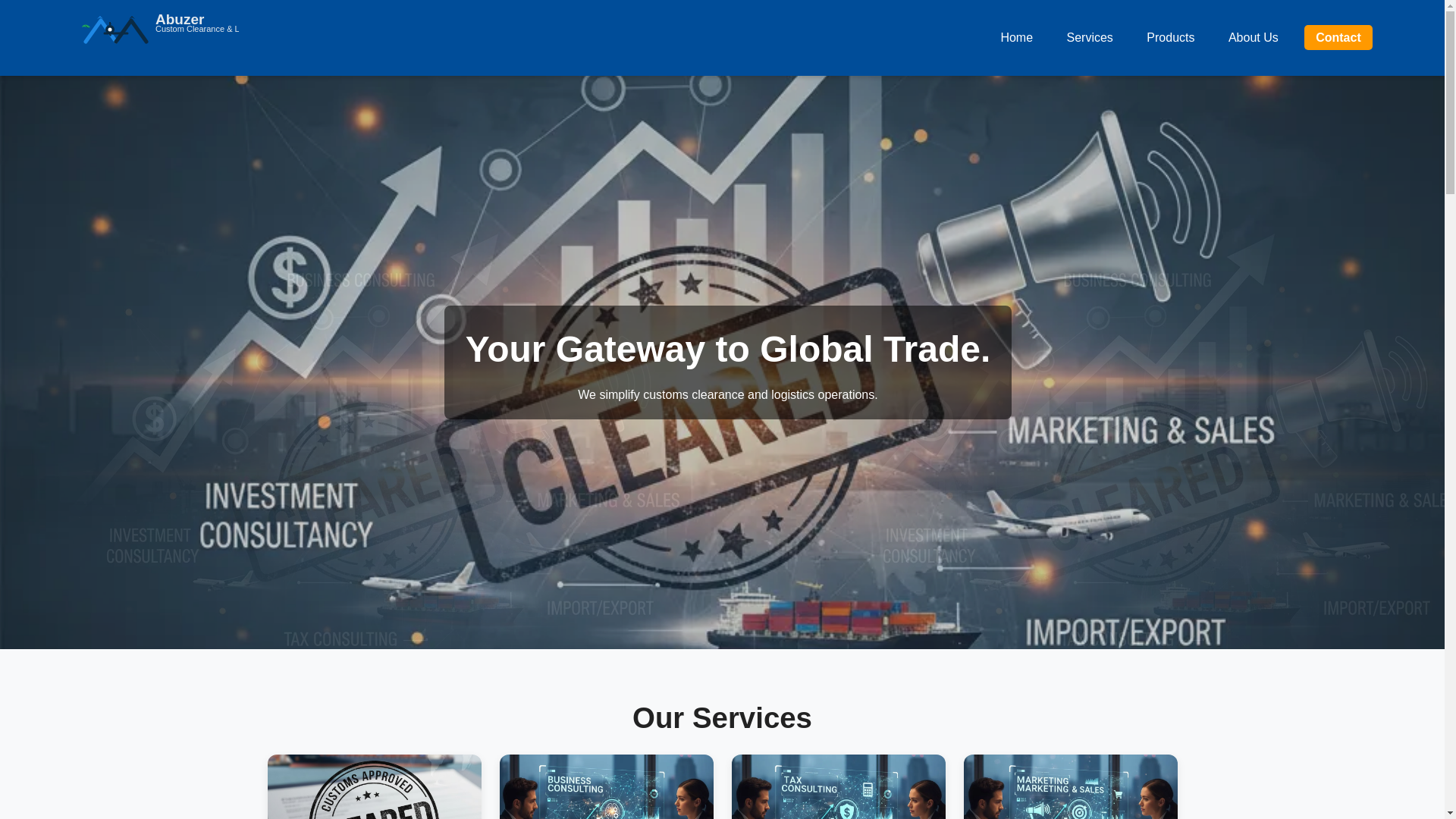 website screenshot of https://abuzercustomclearanceplc.org.et/