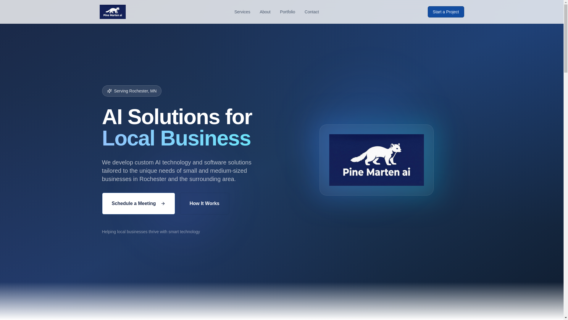 website screenshot of https://pinemartenai.com/