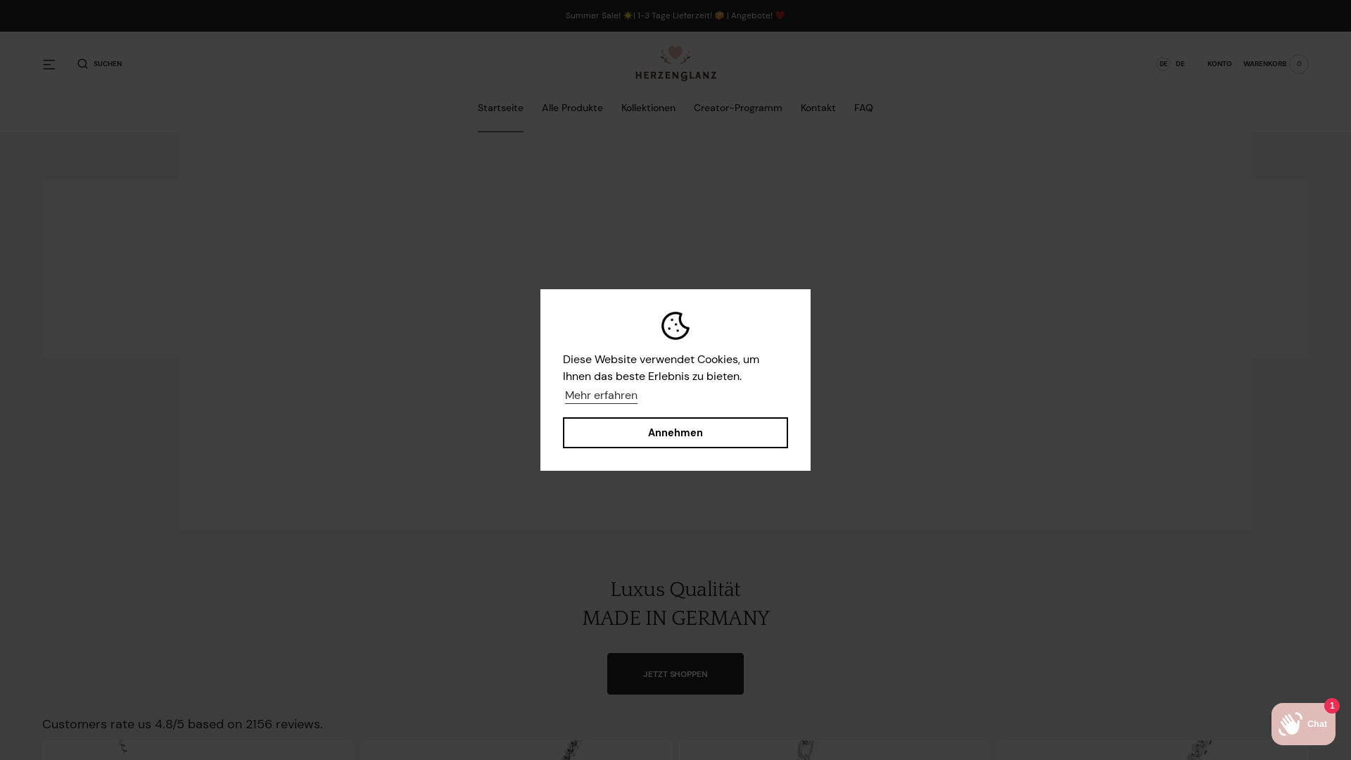 website screenshot of https://herzenglanz.com/