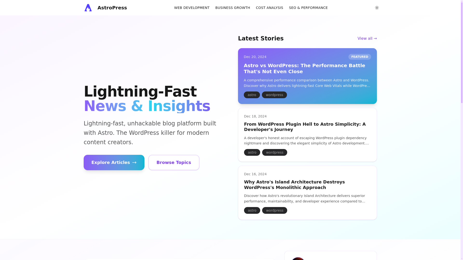 website screenshot of https://tech-blog-821090.pages.dev/