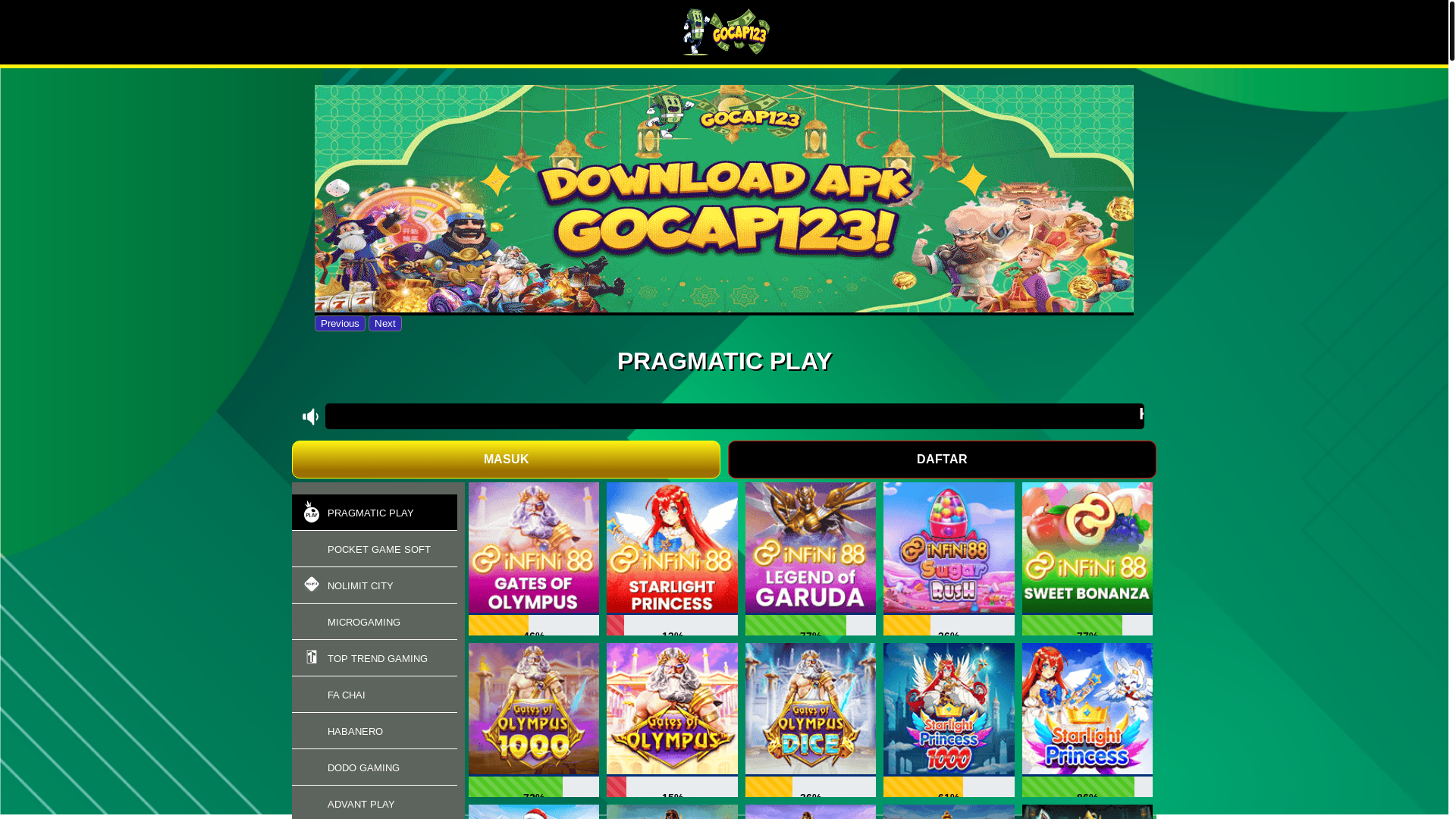 website screenshot of https://rtpgocap123valid.xyz/