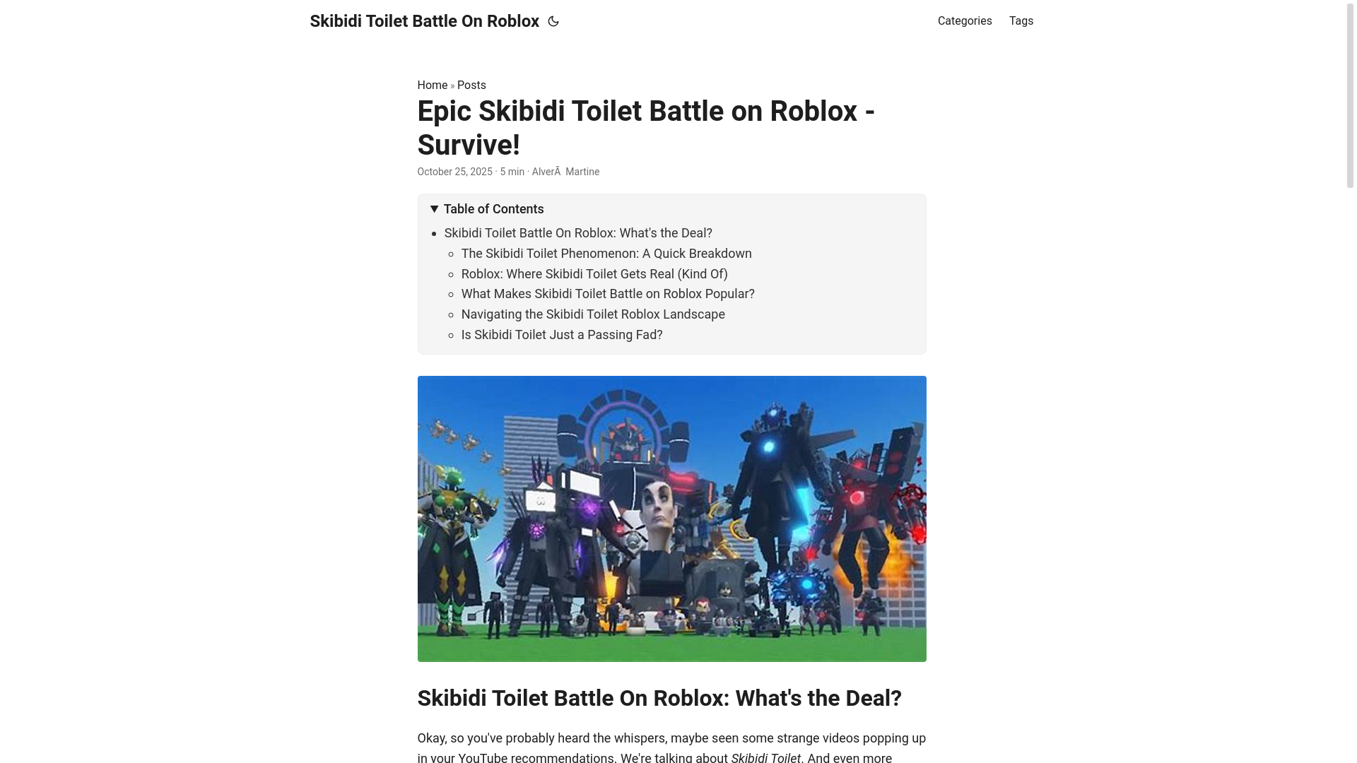 website screenshot of https://skibidi-toilet-battle-on-roblox.pages.dev/