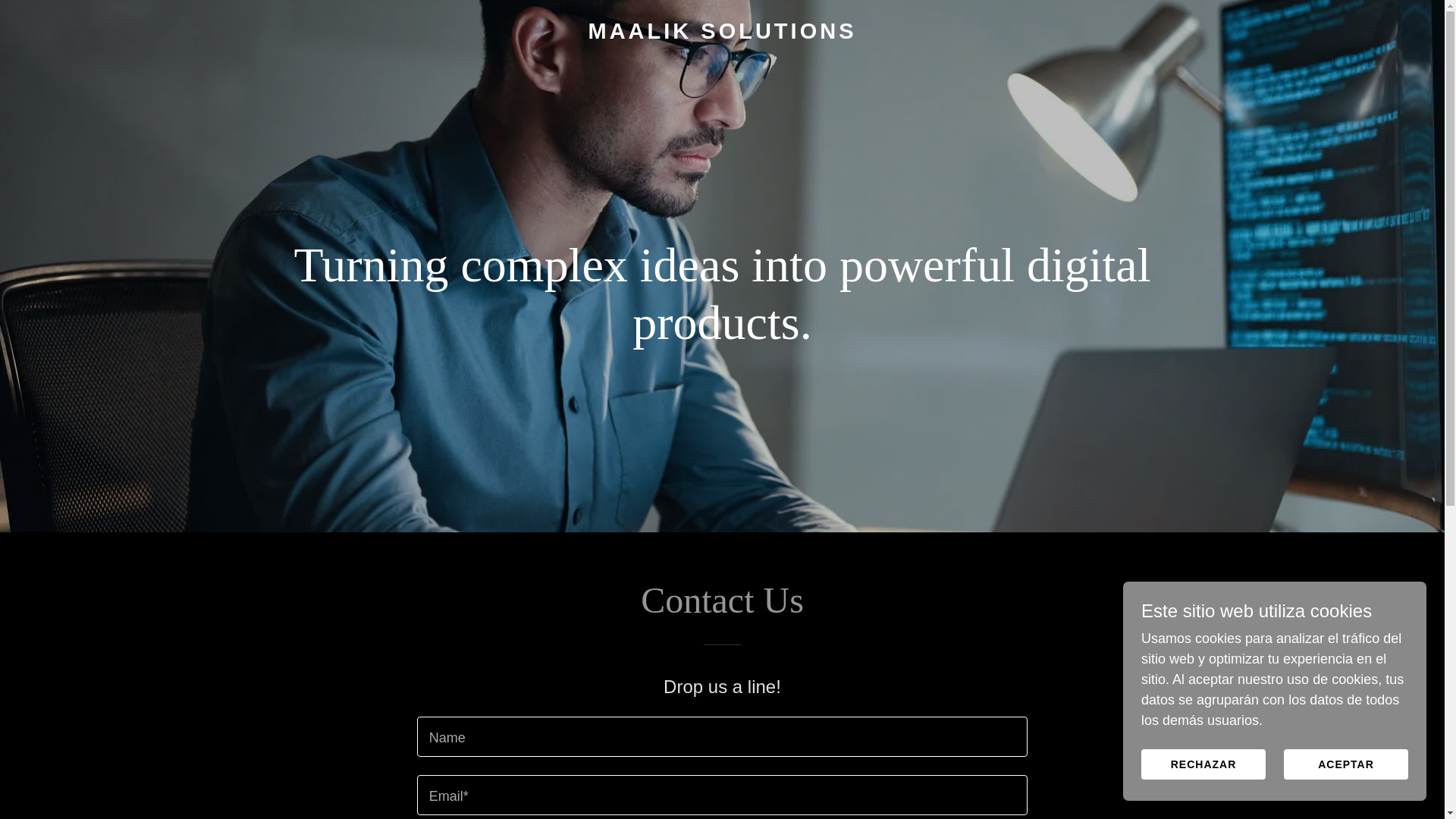 website screenshot of https://maalik-solutions.com/