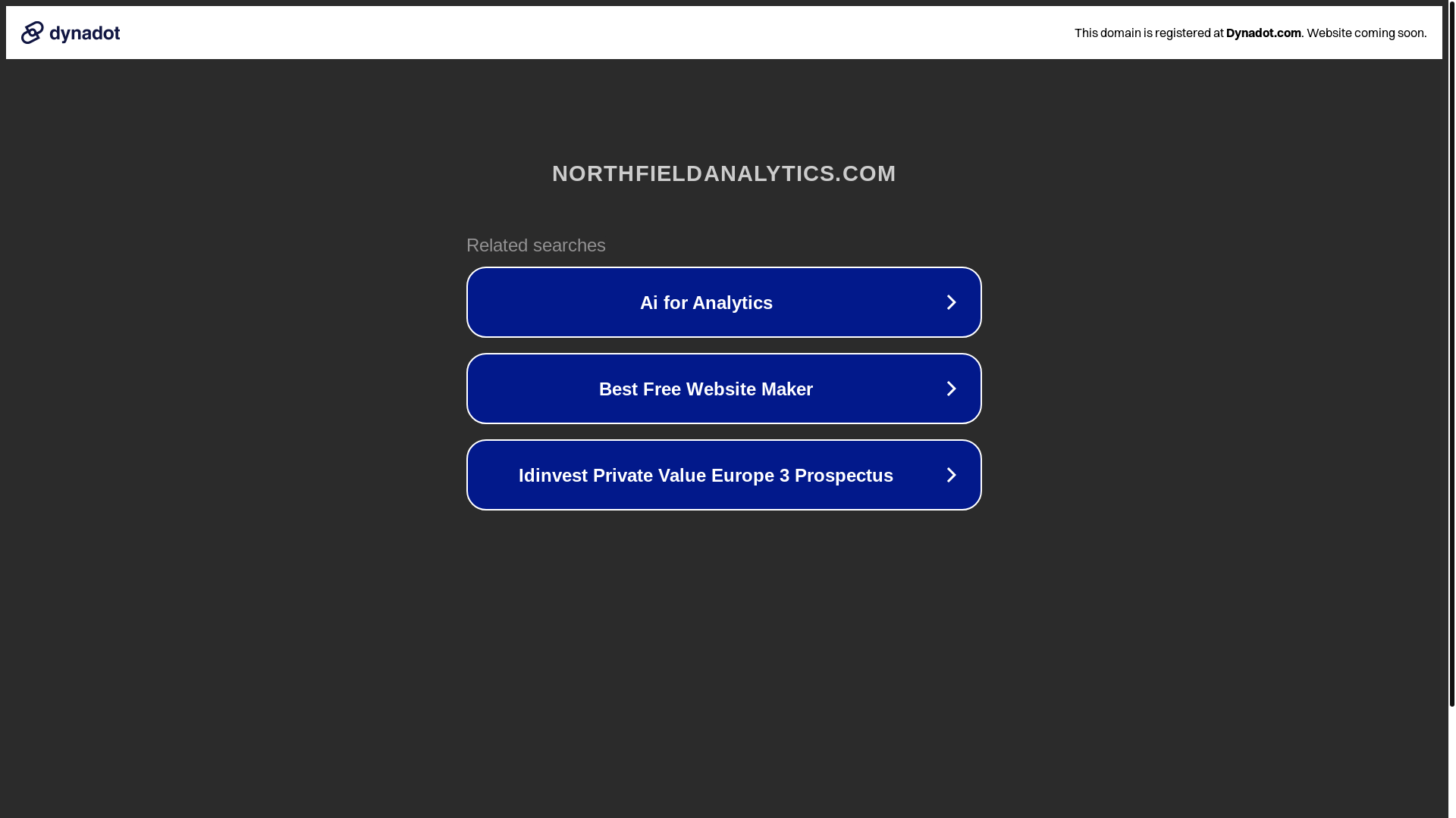 website screenshot of https://northfieldanalytics.com/