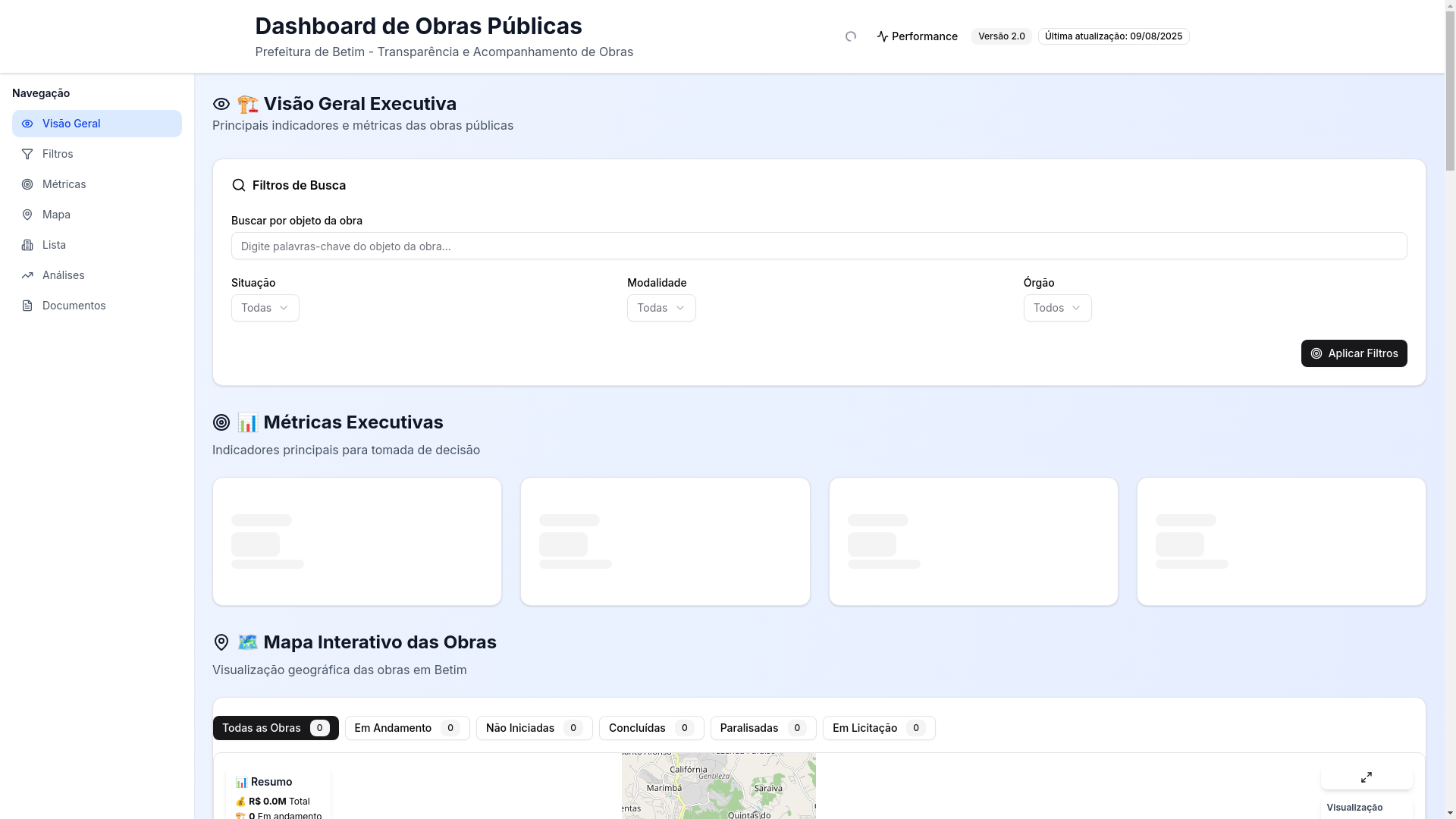 website screenshot of https://dashboard-obras.pages.dev/