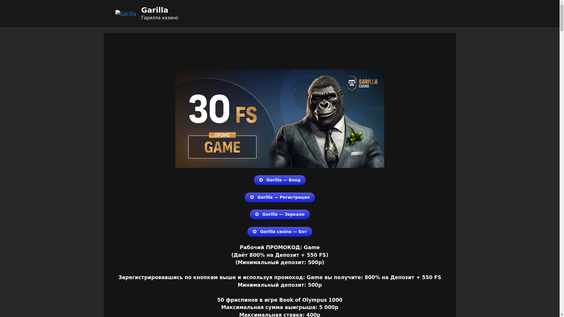 website screenshot of https://garilla-casino13.ru/