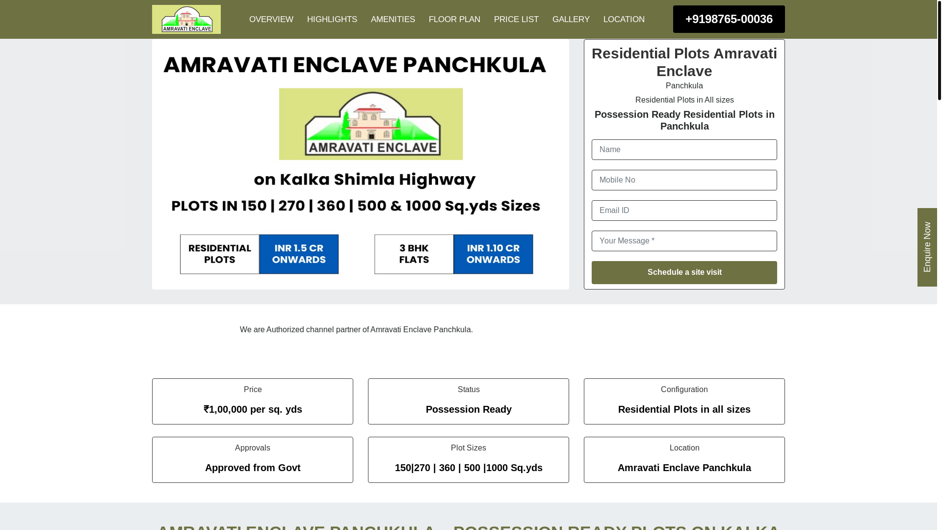 website screenshot of https://amravati-enclave-panchkula.in/