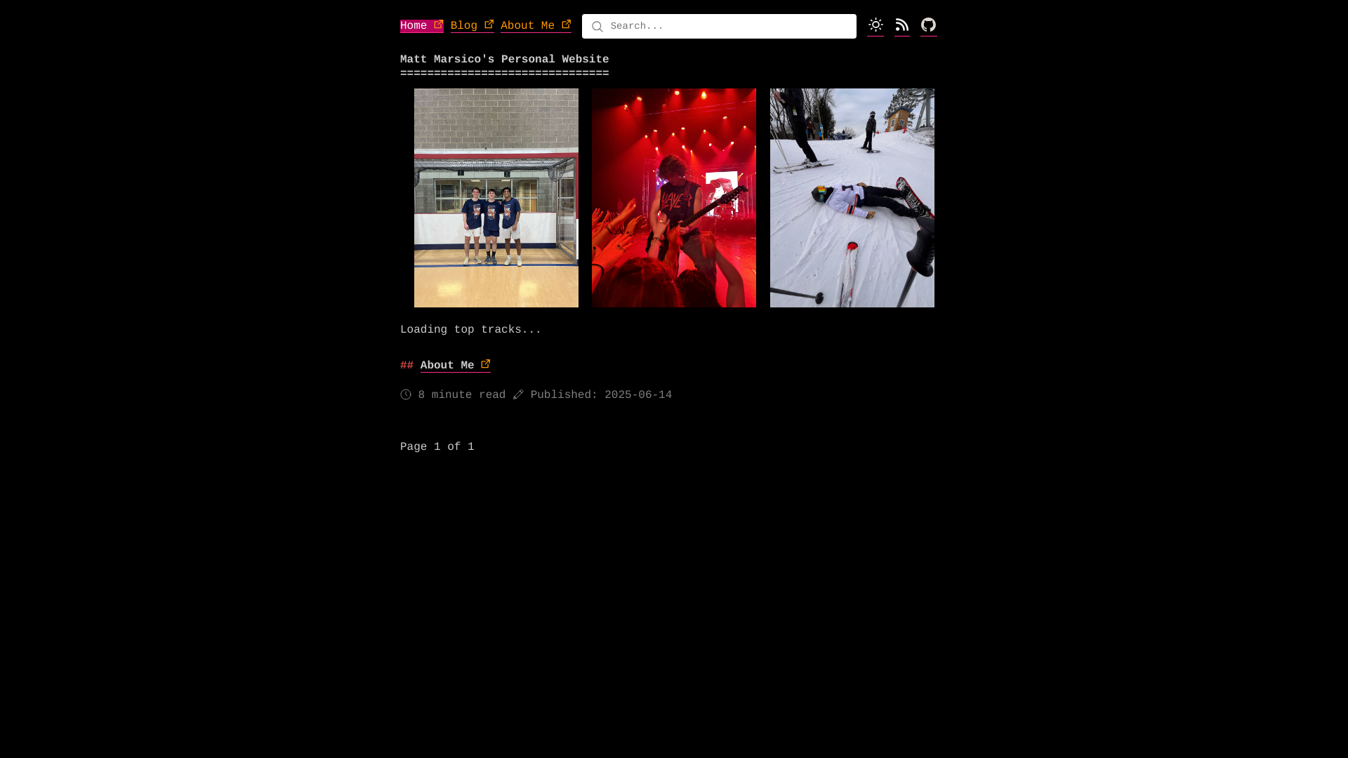 website screenshot of https://mattmarsico-com.pages.dev/