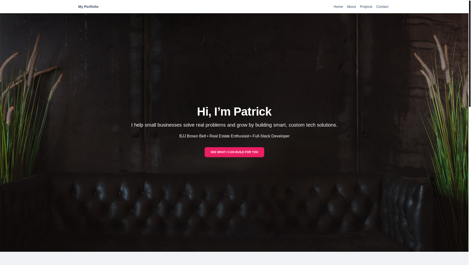 website screenshot of https://patrickhammon.com/