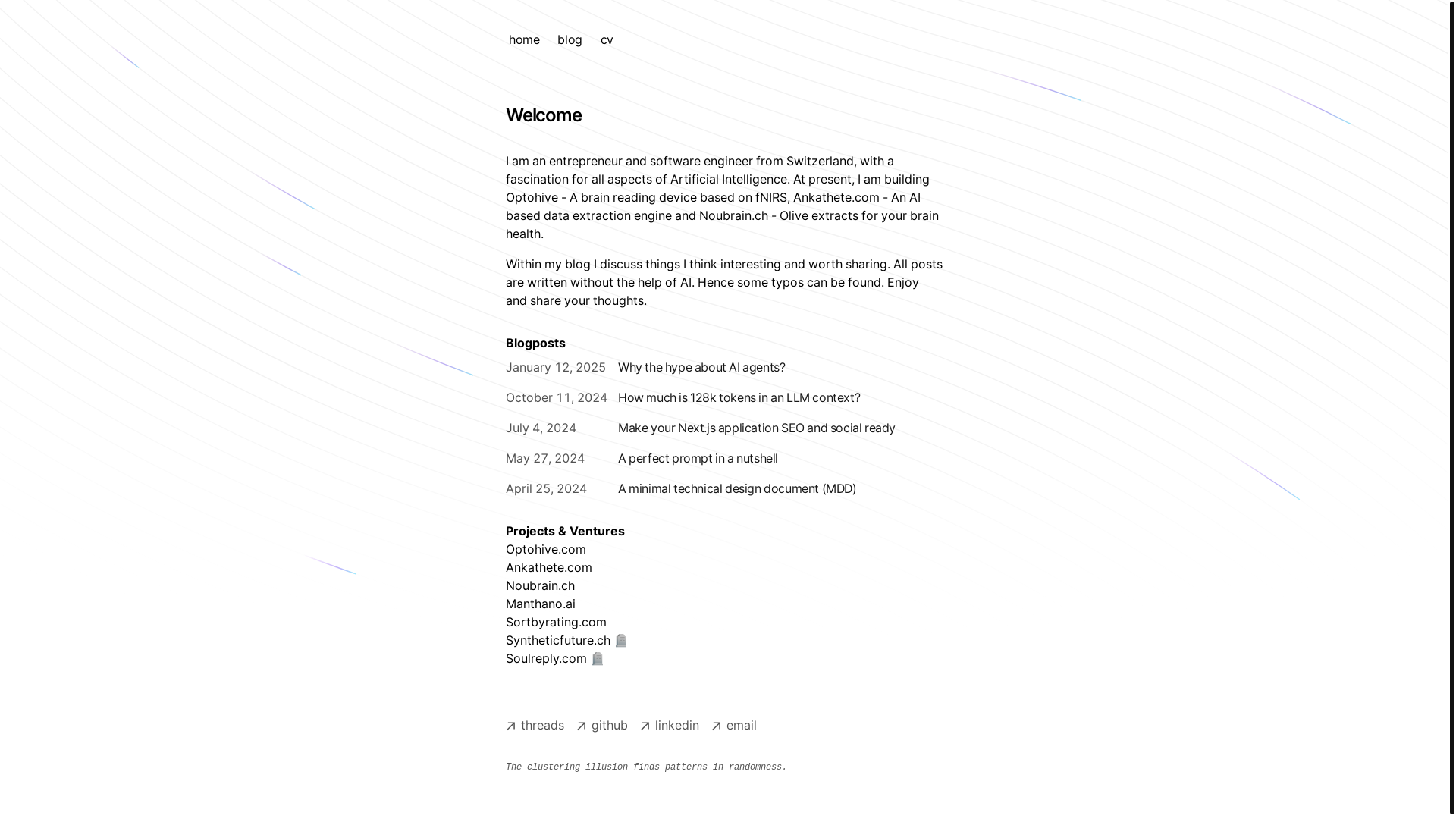 website screenshot of https://willhama.com/