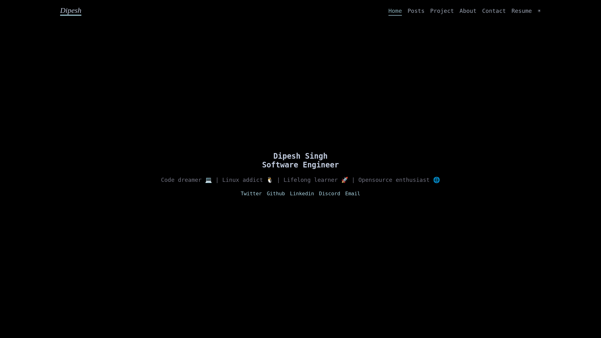 website screenshot of https://dipeshsingh253-github-io.pages.dev/