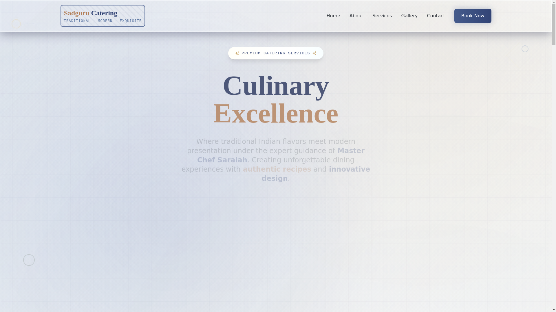 website screenshot of https://sadgurucatering.works/