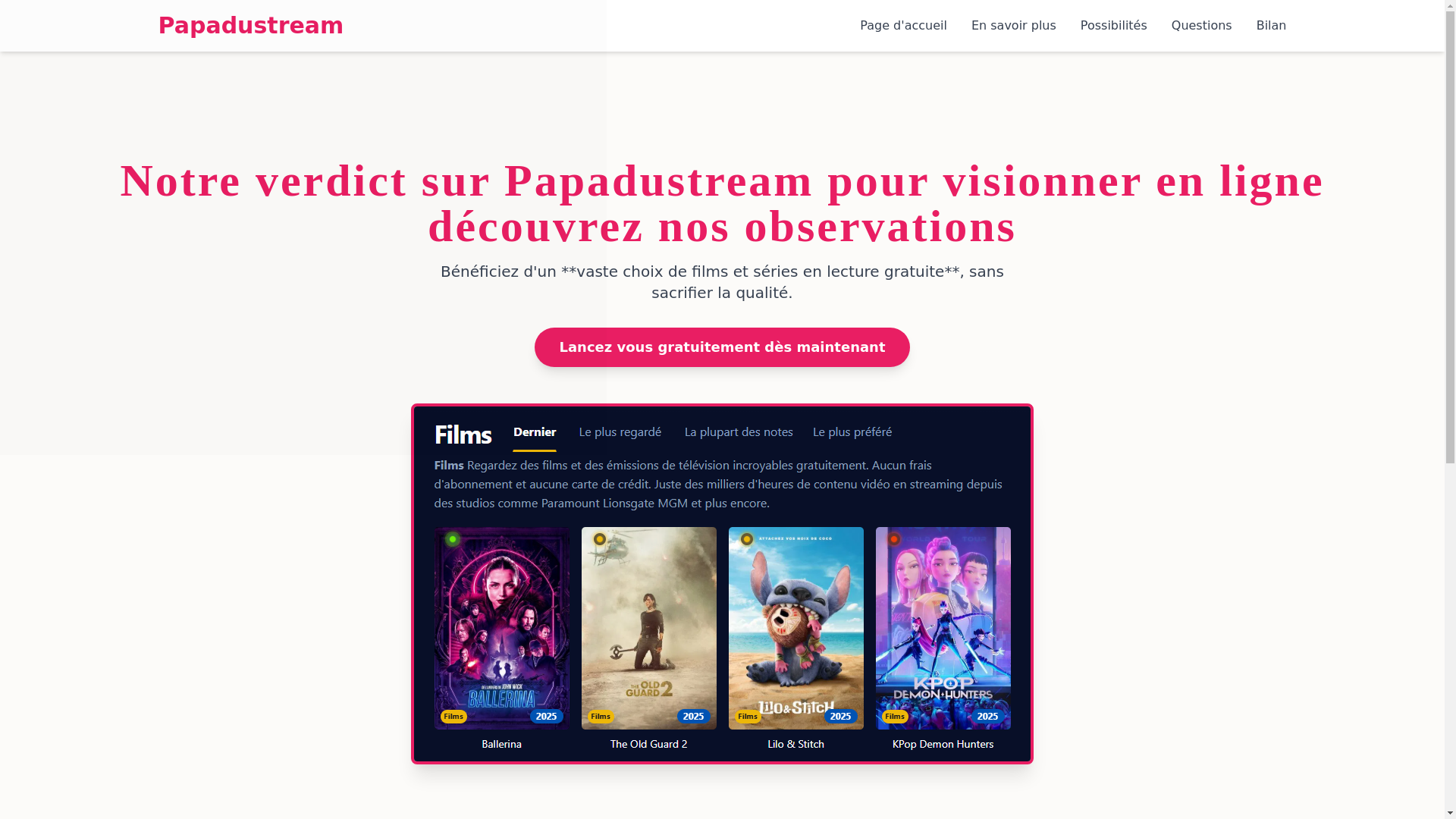 website screenshot of https://papadustream-w5qd.pages.dev/