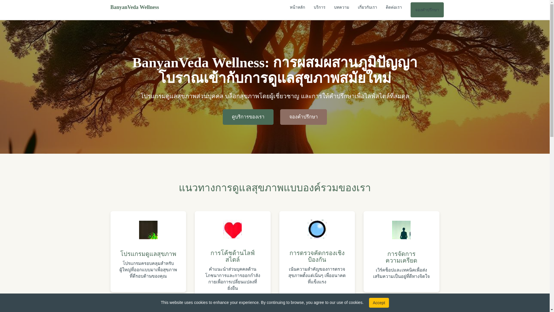website screenshot of https://banyanvedawellnessm.com/