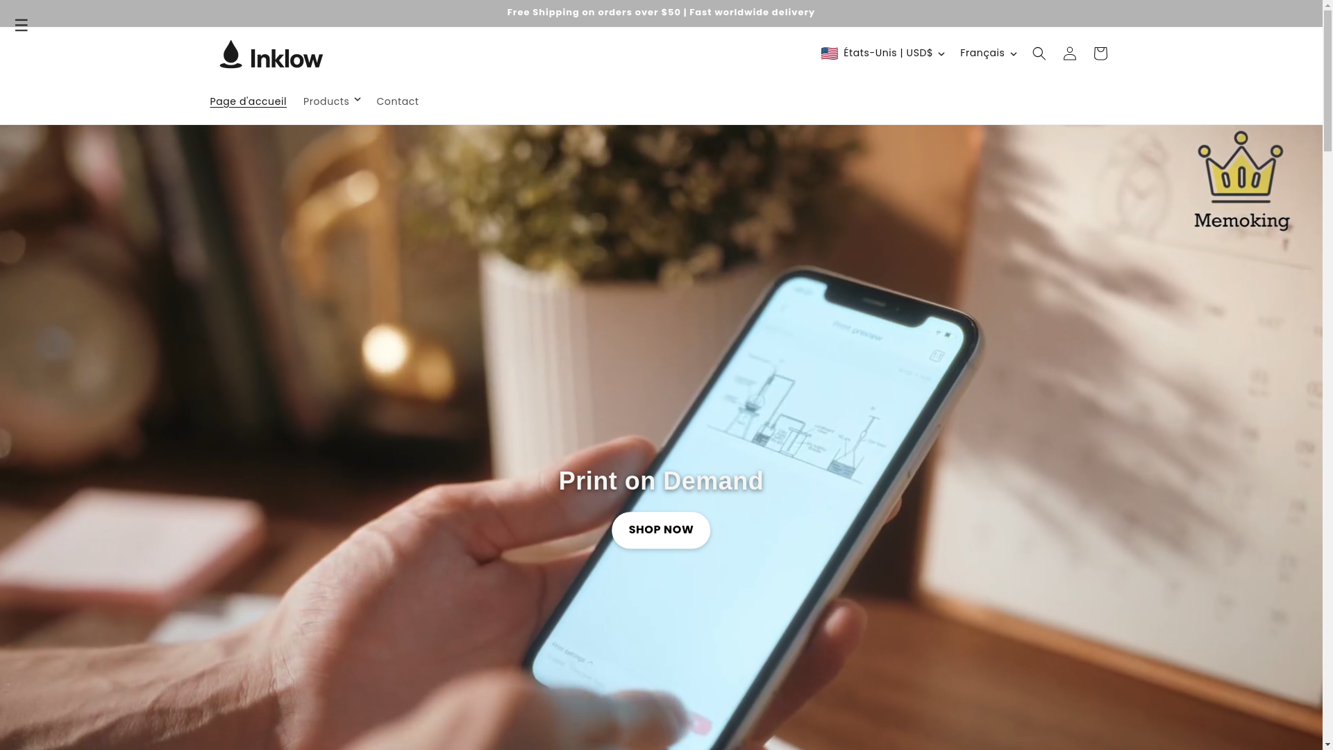 website screenshot of https://inklowstore.com/